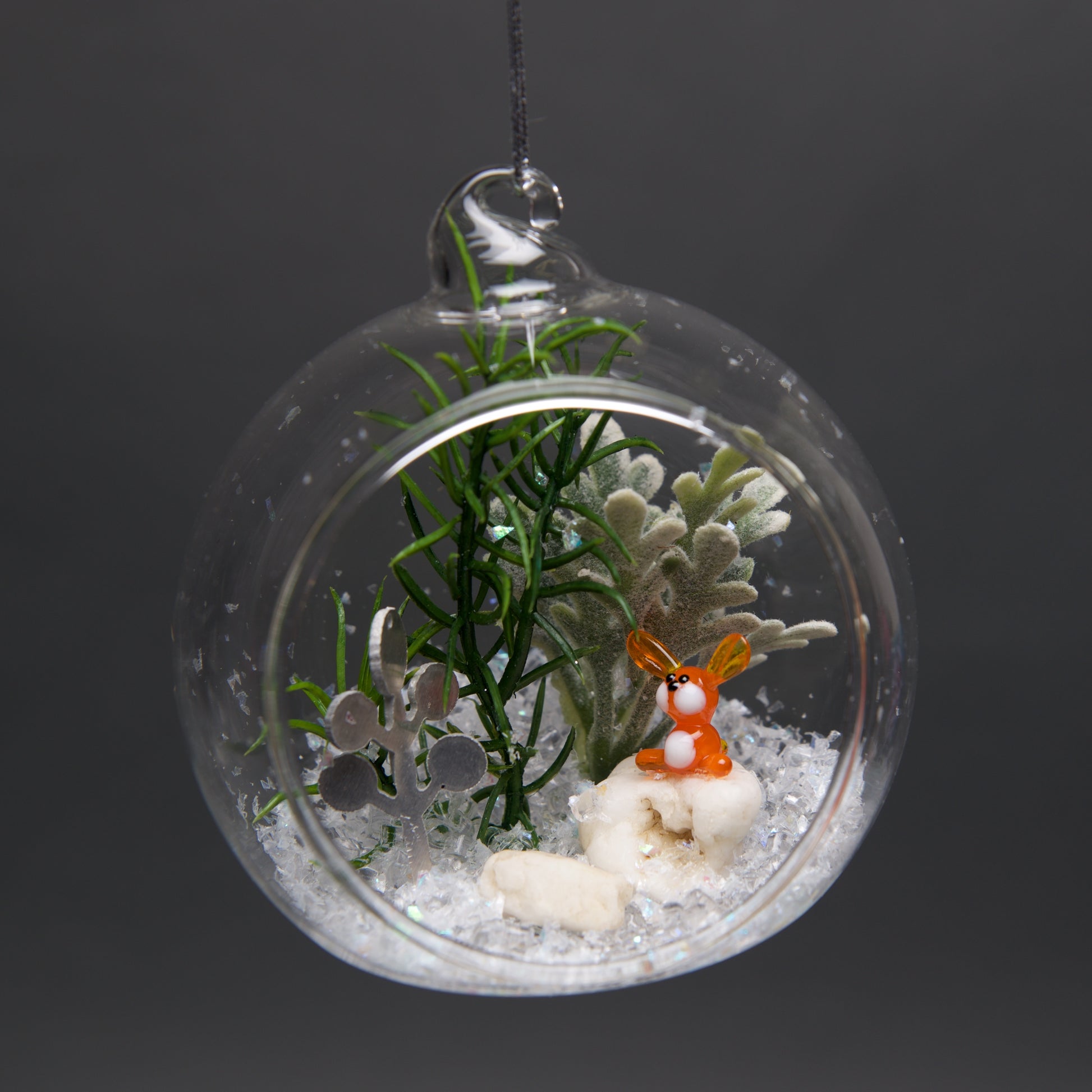 MED Glass Terrarium Ornament Winter scene 4" - © Blue Pomegranate Gallery