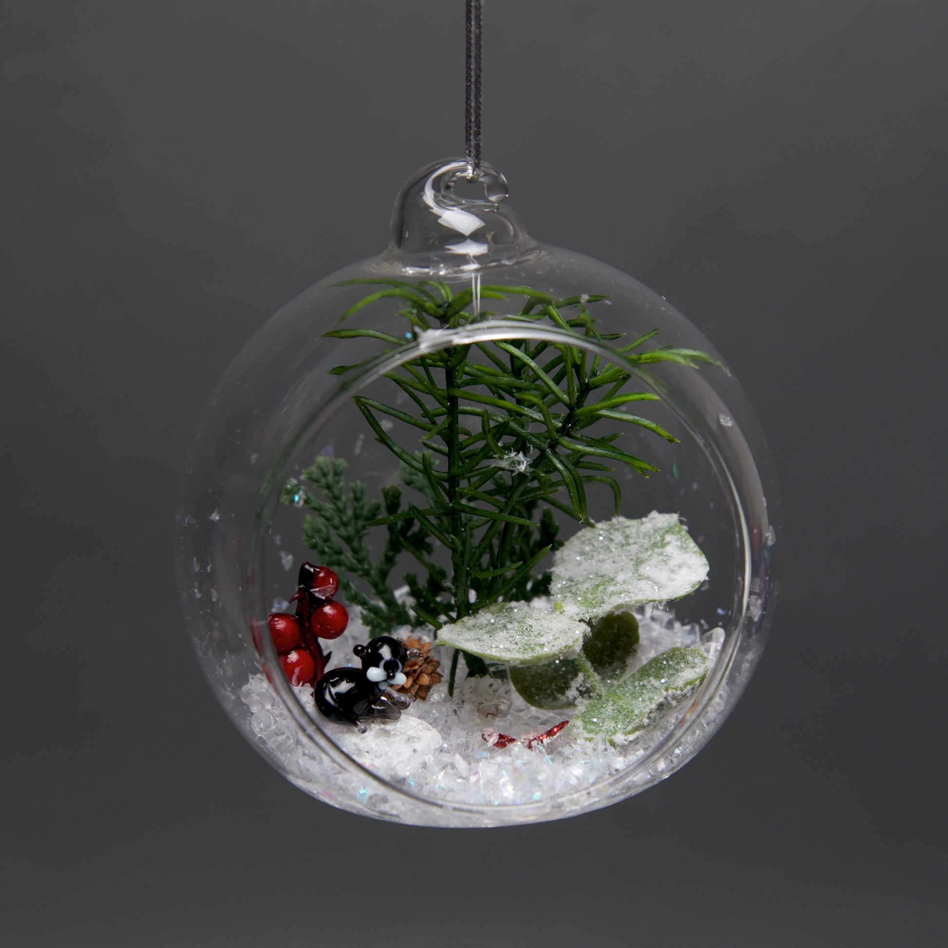 MED Glass Terrarium Ornament Winter scene 4" - © Blue Pomegranate Gallery