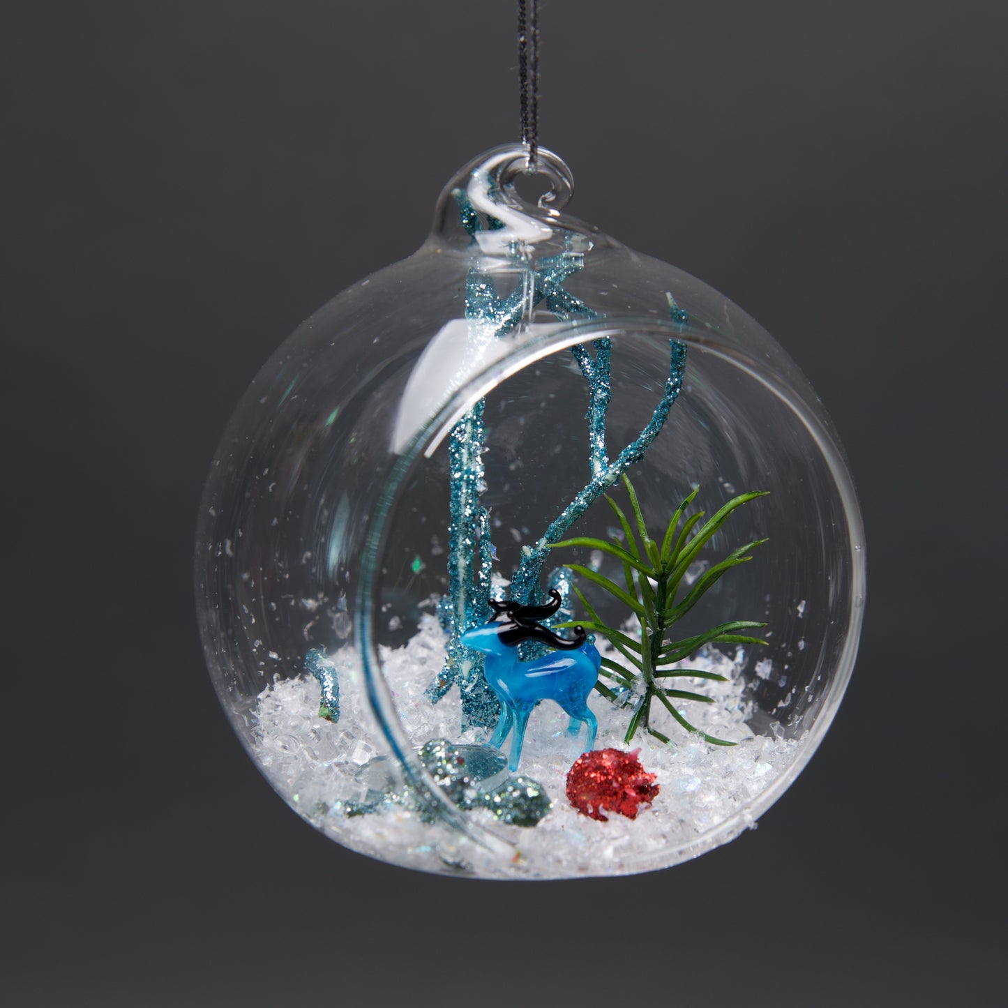 MED Glass Terrarium Ornament Winter scene 4" - © Blue Pomegranate Gallery