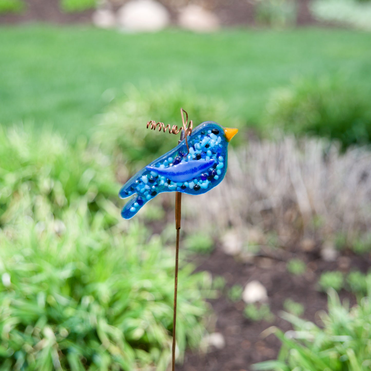 Bluebird Garden Stake by Heidi Riha - © Blue Pomegranate Gallery