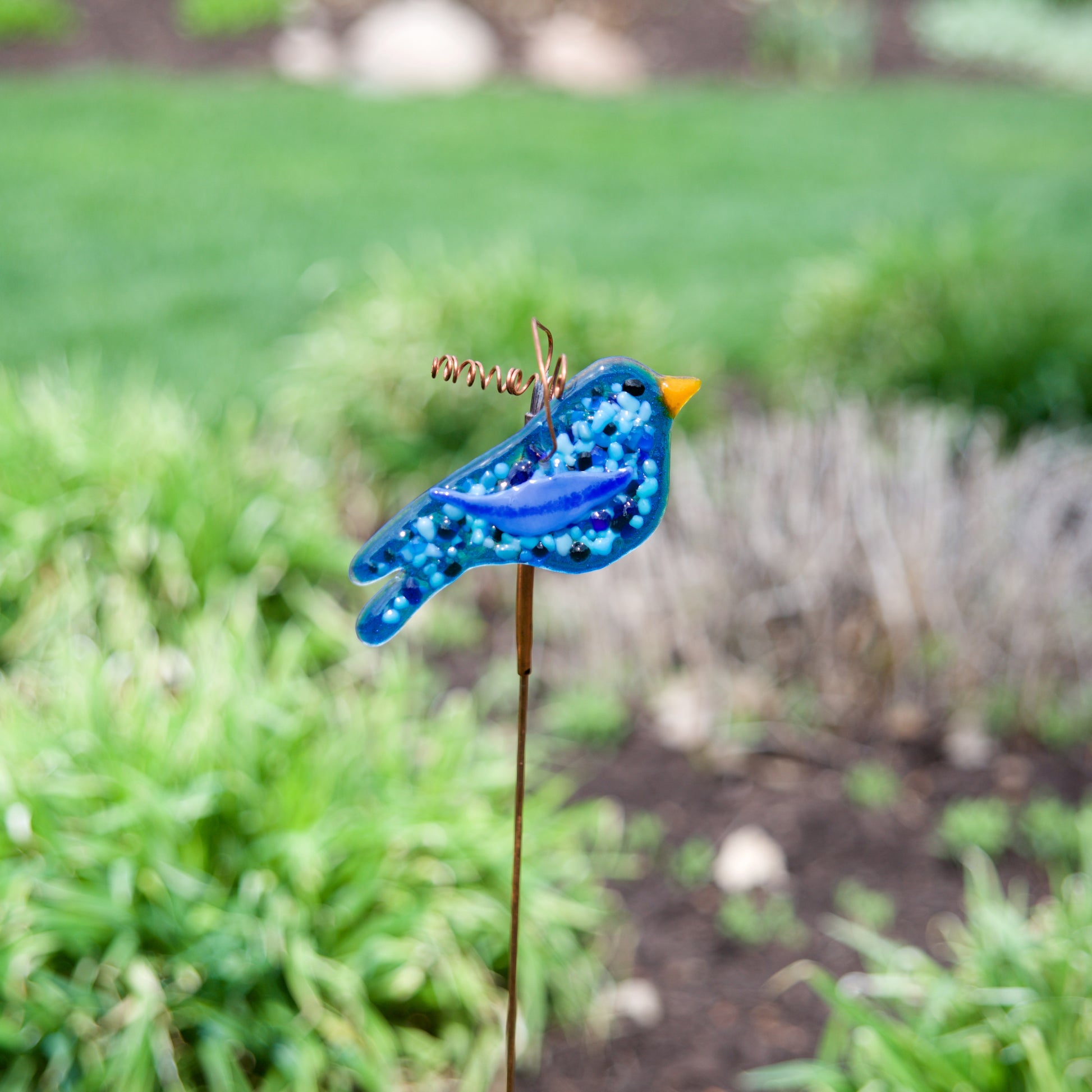 Bluebird Garden Stake by Heidi Riha - © Blue Pomegranate Gallery