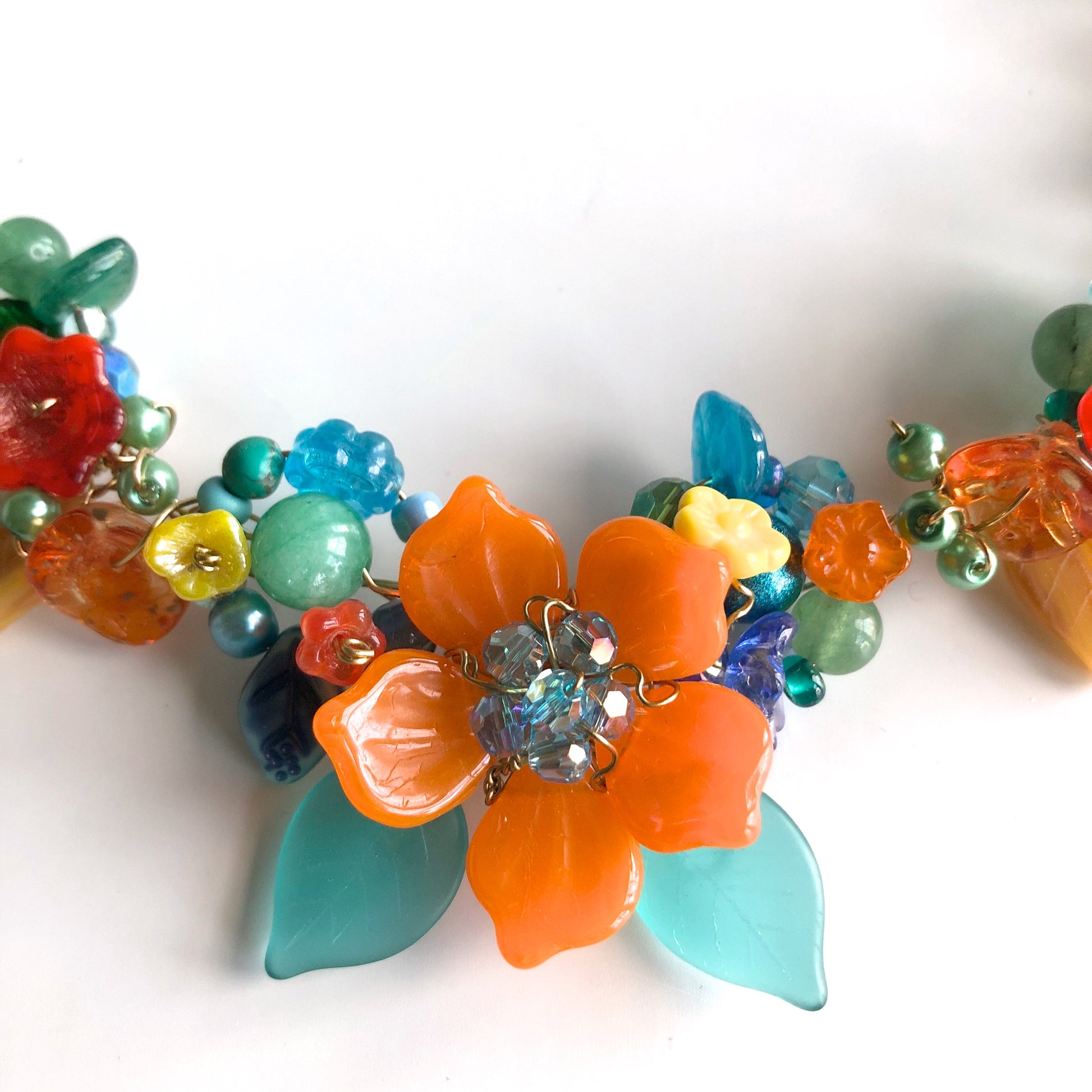 Rambling Rose, Tropical Necklace by Mary Lowe - © Blue Pomegranate Gallery