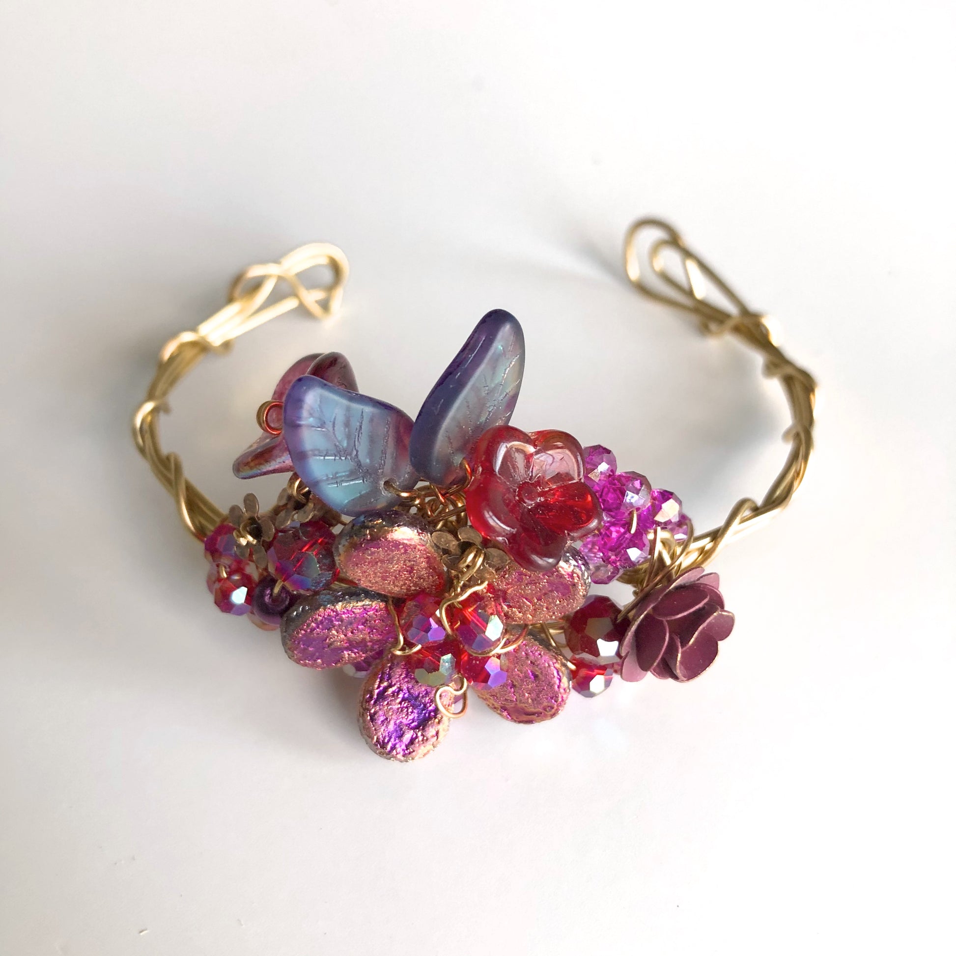 Rose & Mauve Wrist Corsage Bracelet by Mary Lowe - © Blue Pomegranate Gallery