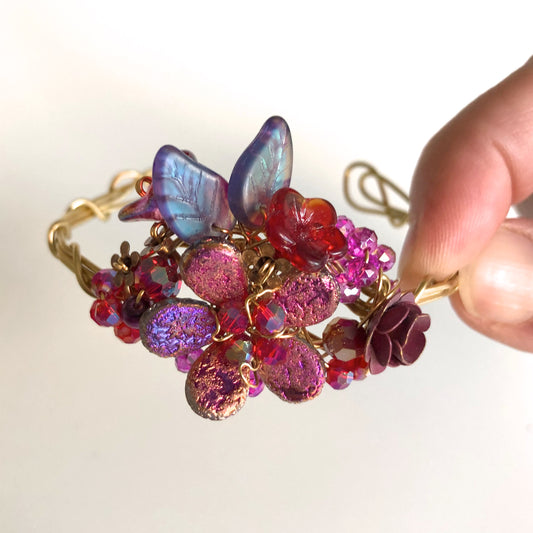 Rose & Mauve Wrist Corsage Bracelet by Mary Lowe - © Blue Pomegranate Gallery