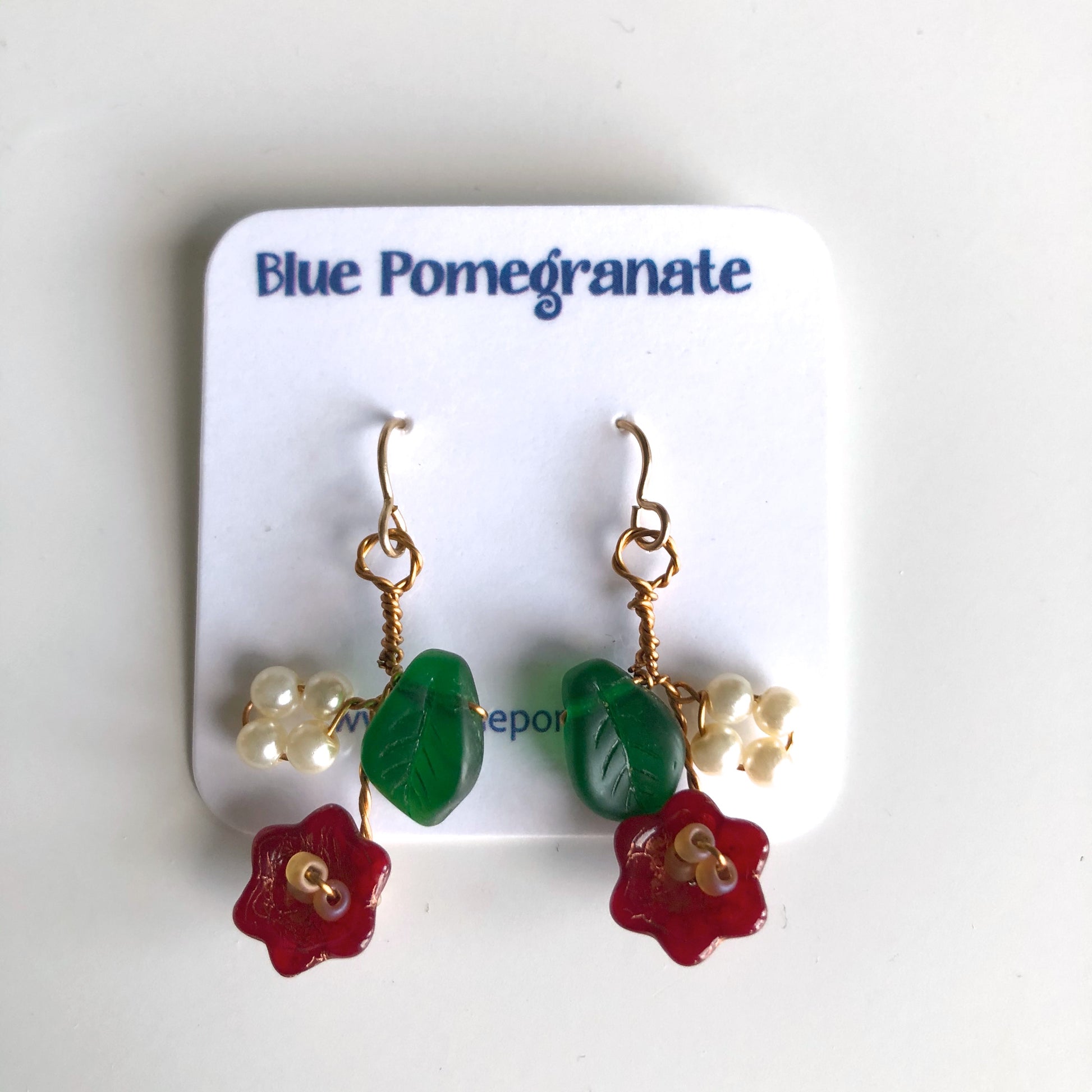 Flower Cluster Earrings, Warm Colors by Mary Lowe - © Blue Pomegranate Gallery