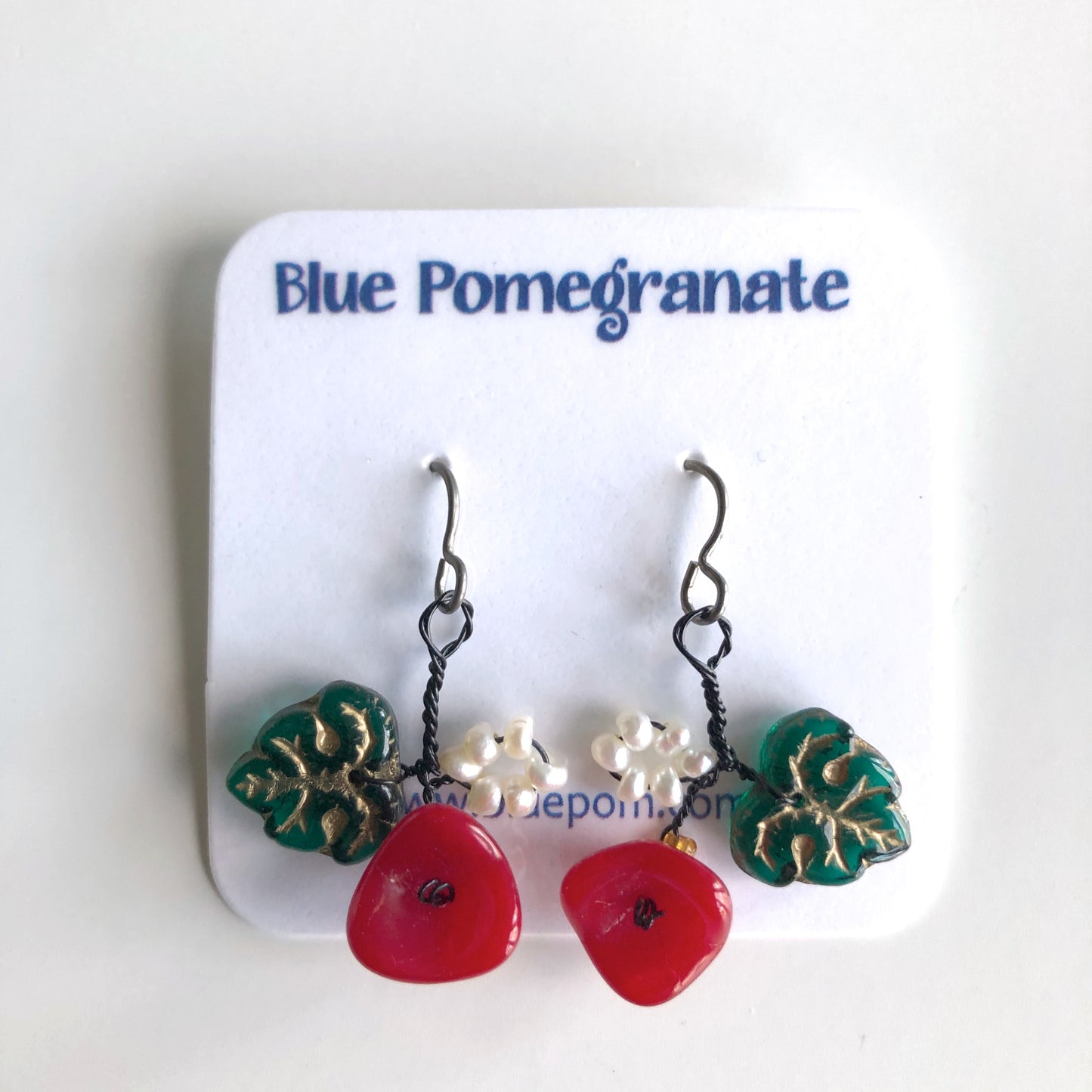 Flower Cluster Earrings, Warm Colors by Mary Lowe - © Blue Pomegranate Gallery