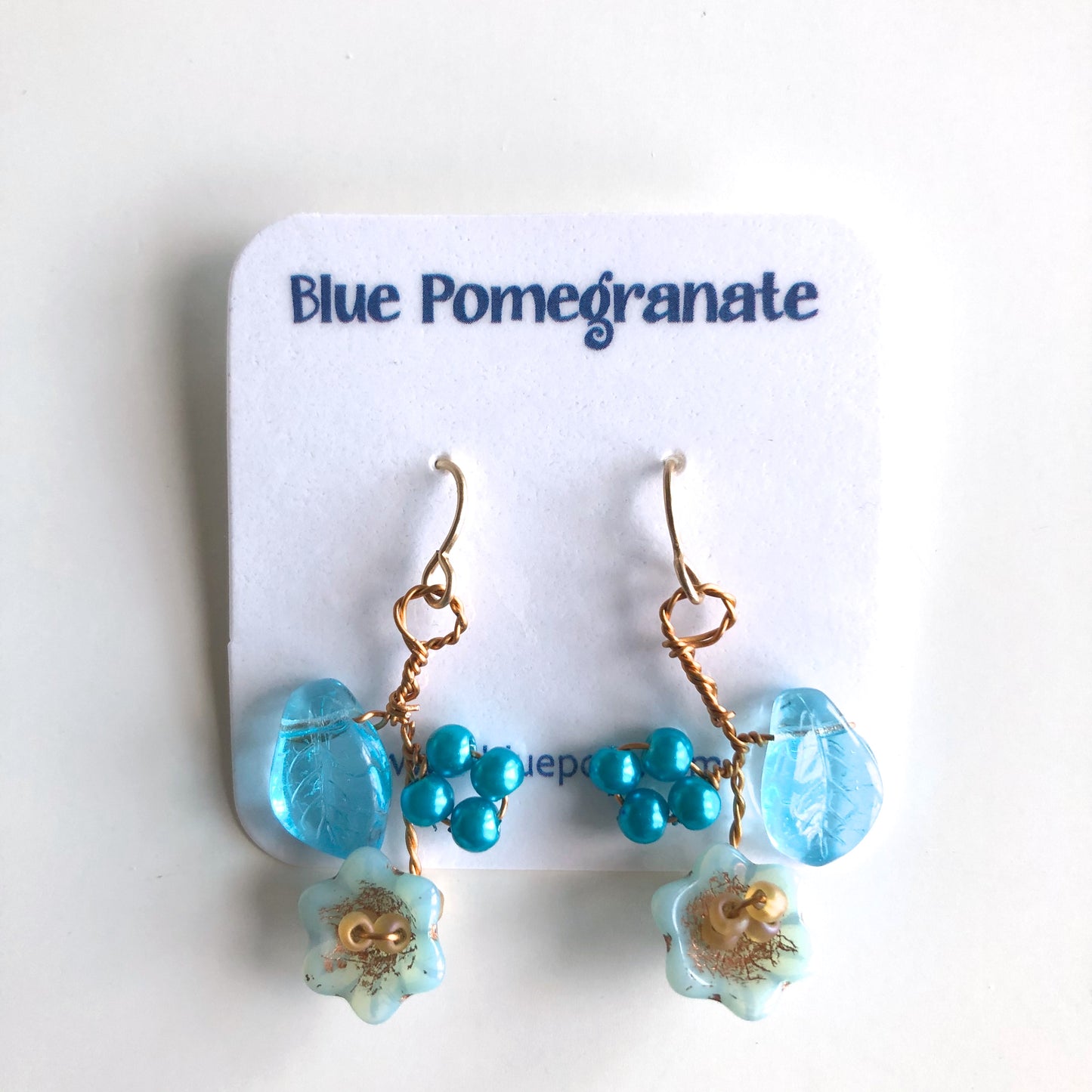 Flower Cluster Earrings, Cool Colors by Mary Lowe - © Blue Pomegranate Gallery