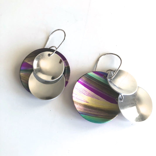 Anodized Aluminum, Sterling Silver Earrings by Jon Klar - © Blue Pomegranate Gallery