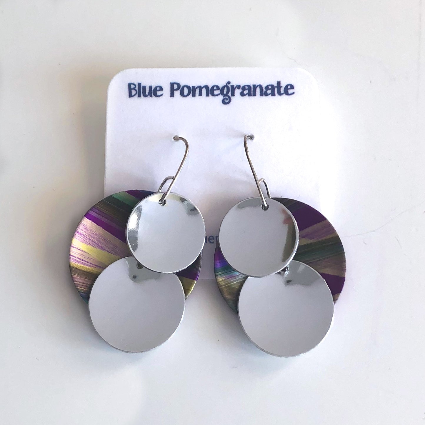 Anodized Aluminum, Sterling Silver Earrings by Jon Klar - © Blue Pomegranate Gallery