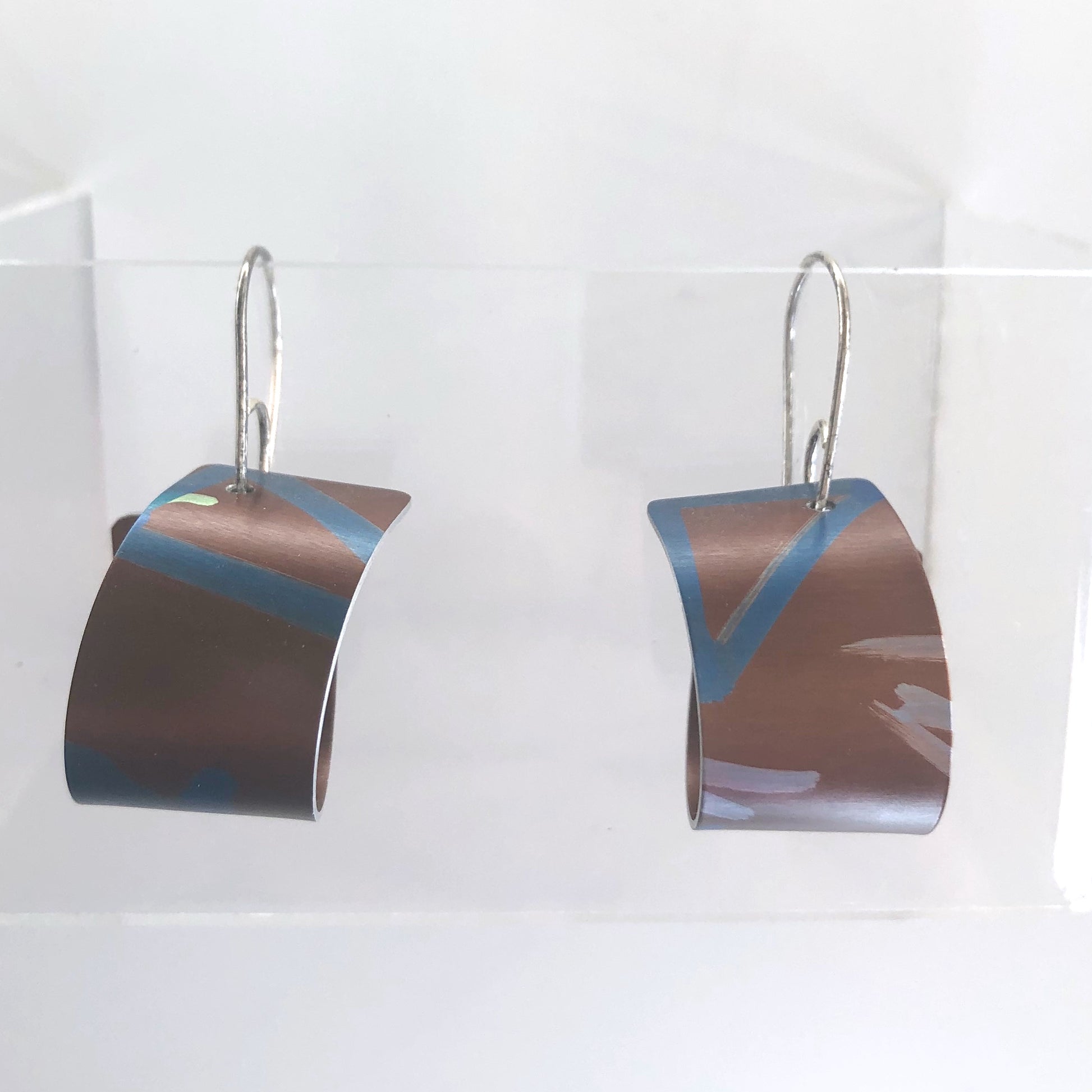 Anodized Aluminum, Sterling Silver Earrings by Jon Klar - © Blue Pomegranate Gallery