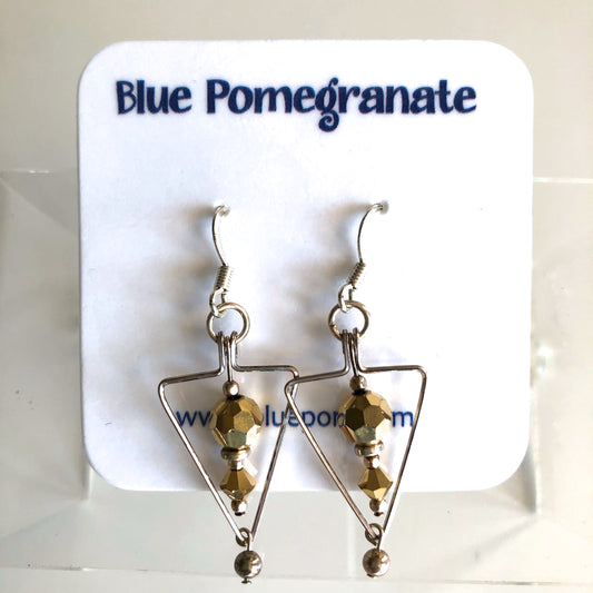 Triangle Earrings with Gold Beads by Mary Kahmann - © Blue Pomegranate Gallery