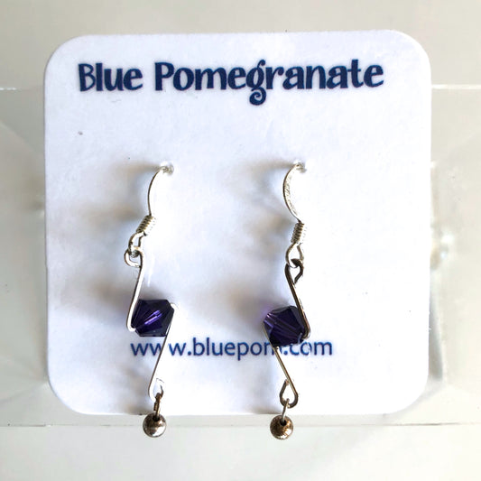 Simplistics Earrings with Purple Beads by Mary Kahmann - © Blue Pomegranate Gallery