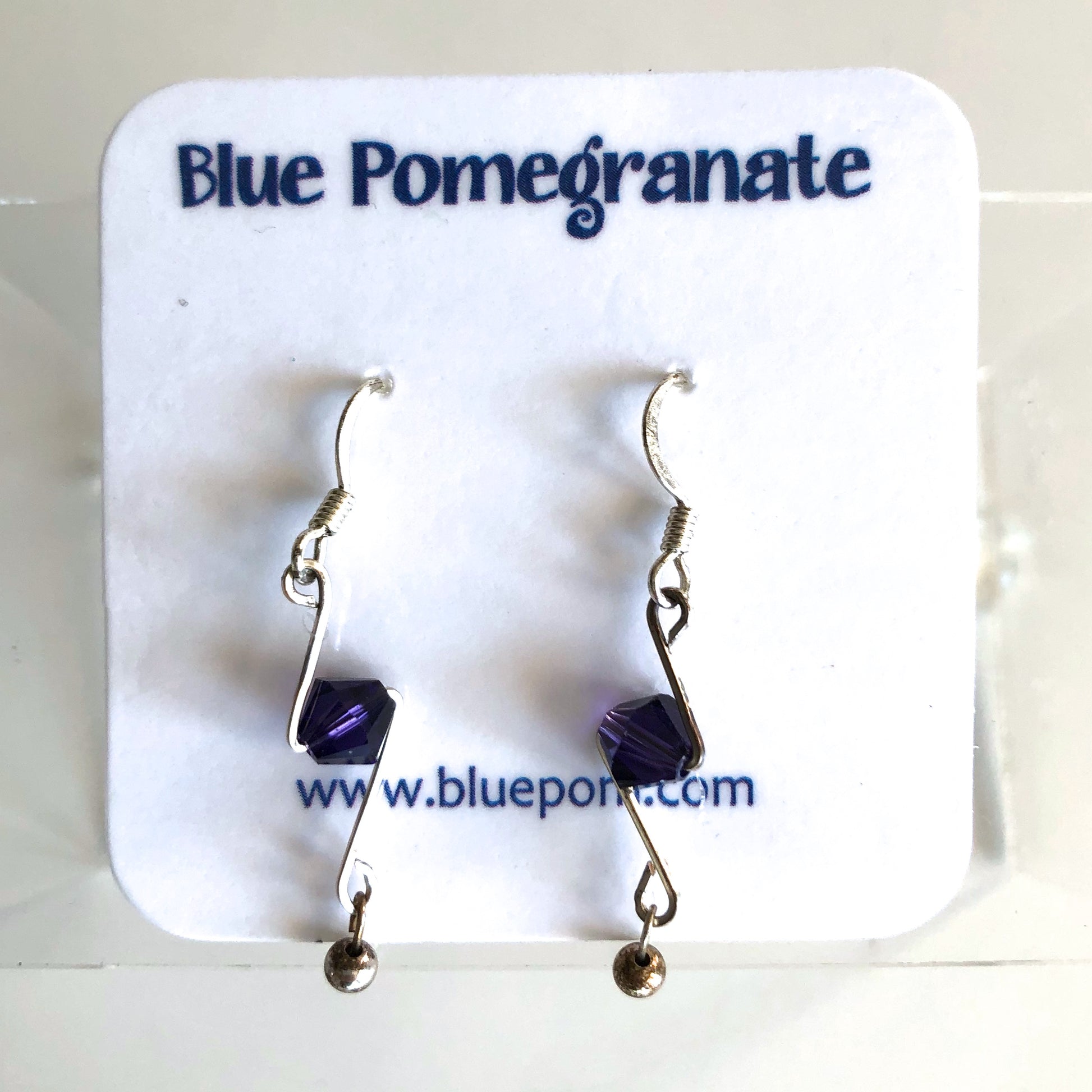 Simplistics Earrings with Purple Beads by Mary Kahmann - © Blue Pomegranate Gallery