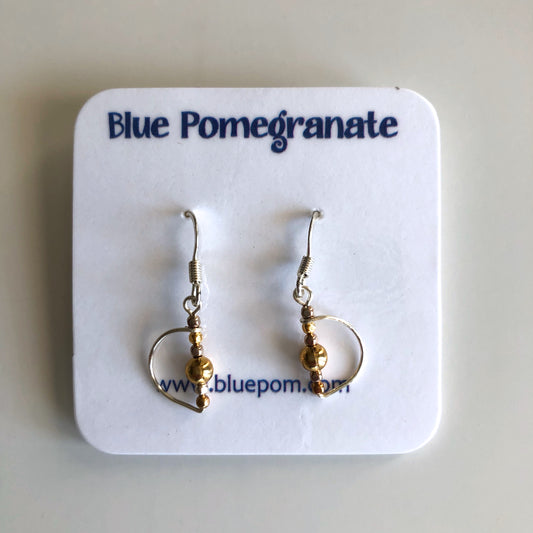 Simplistics Earrings with Half Moon and Gold Beads by Mary Kahmann - © Blue Pomegranate Gallery