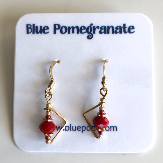 Simplistics Earrings with Red Beads by Mary Kahmann - © Blue Pomegranate Gallery