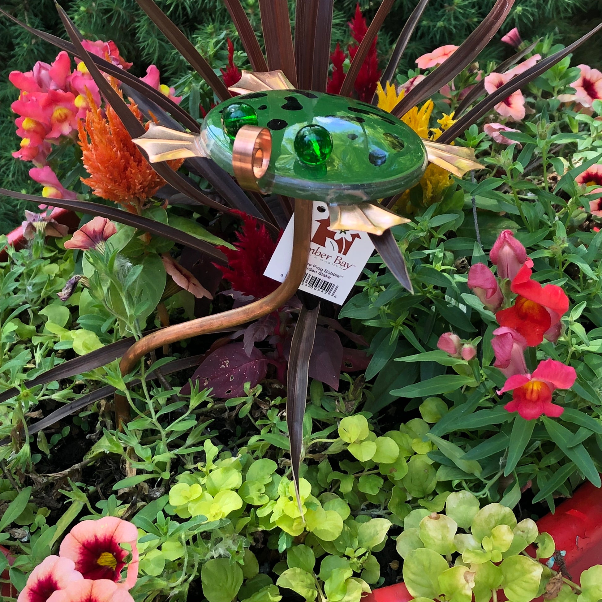 Bully the Frog Bobble Garden Stake - © Blue Pomegranate Gallery