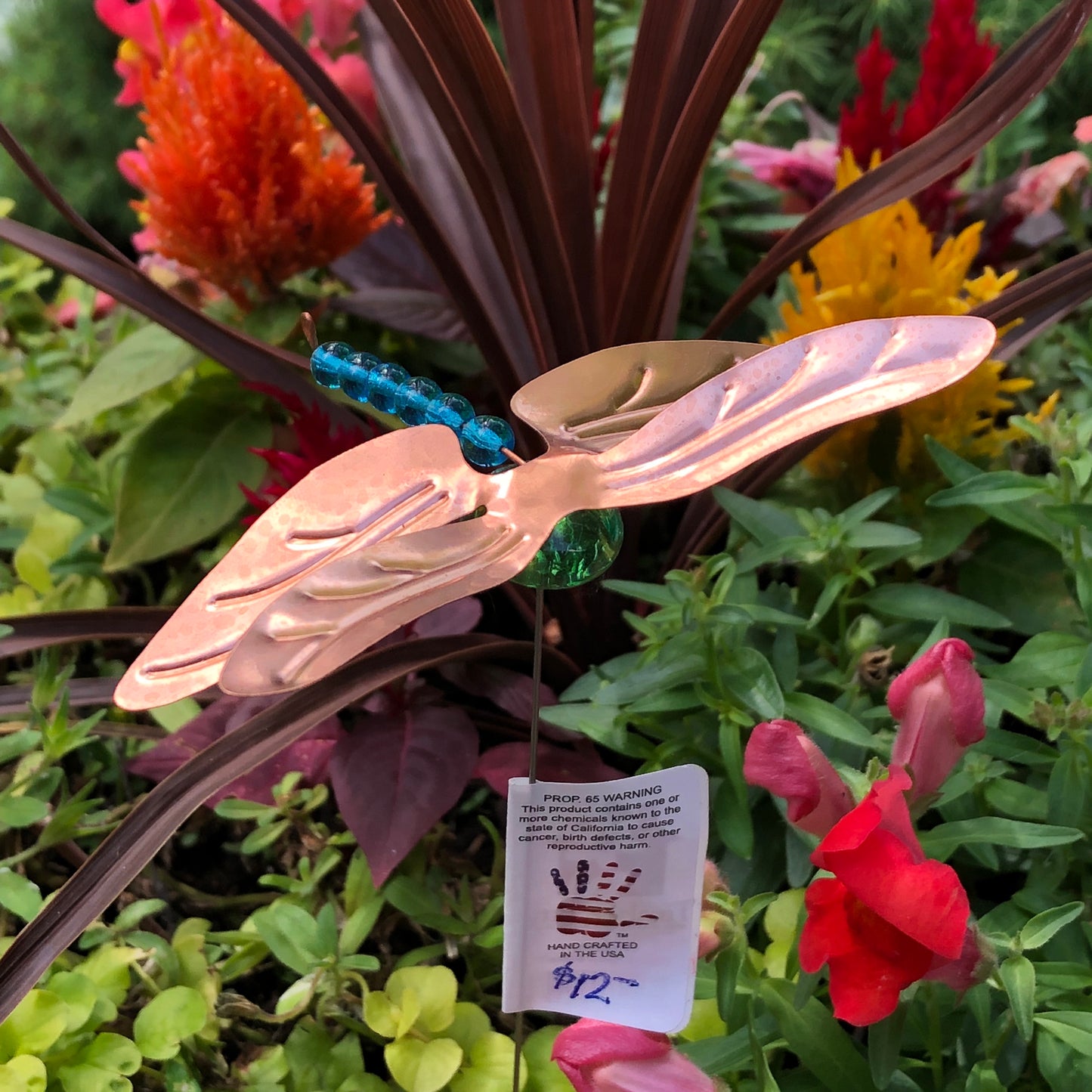 Dragonfly Potted Plant Stake by Lisa Fida - © Blue Pomegranate Gallery
