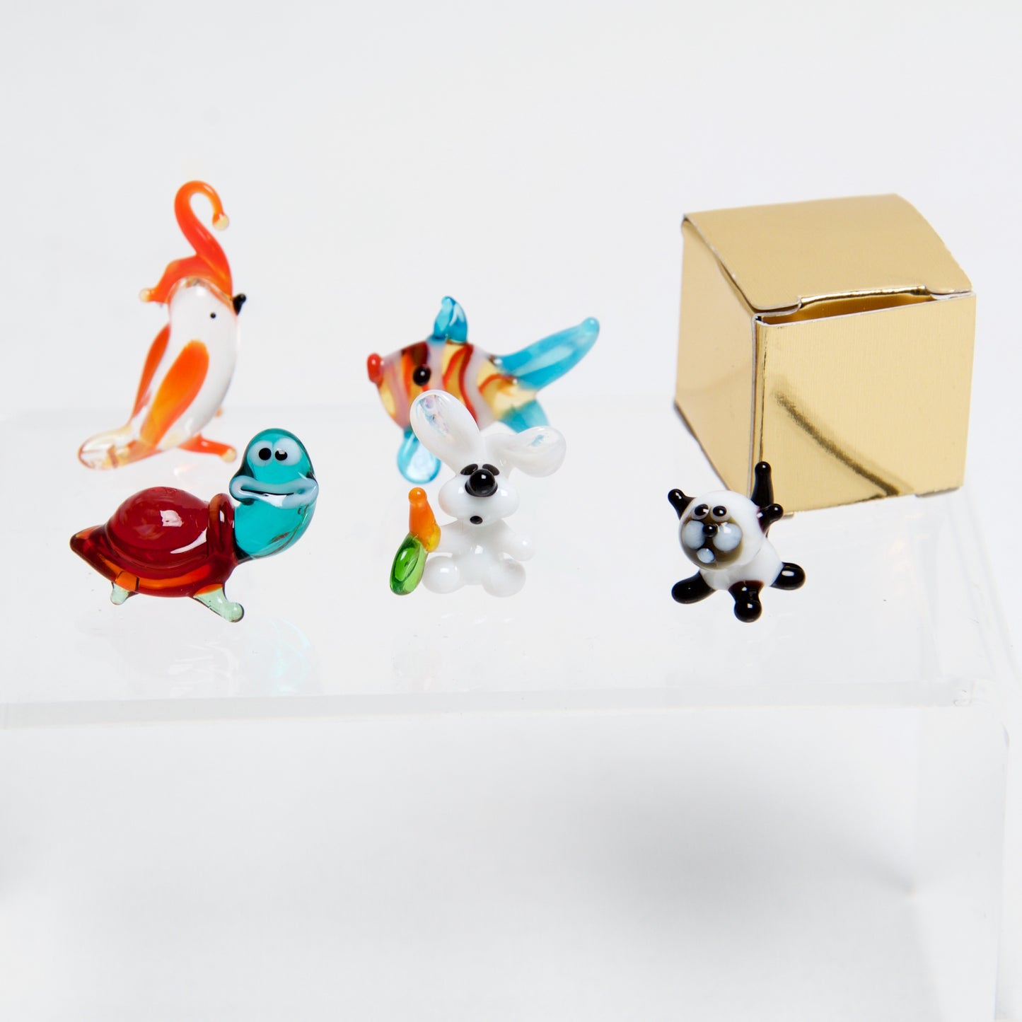 Pets Micro blown glass figurines w/ box. - © Blue Pomegranate Gallery