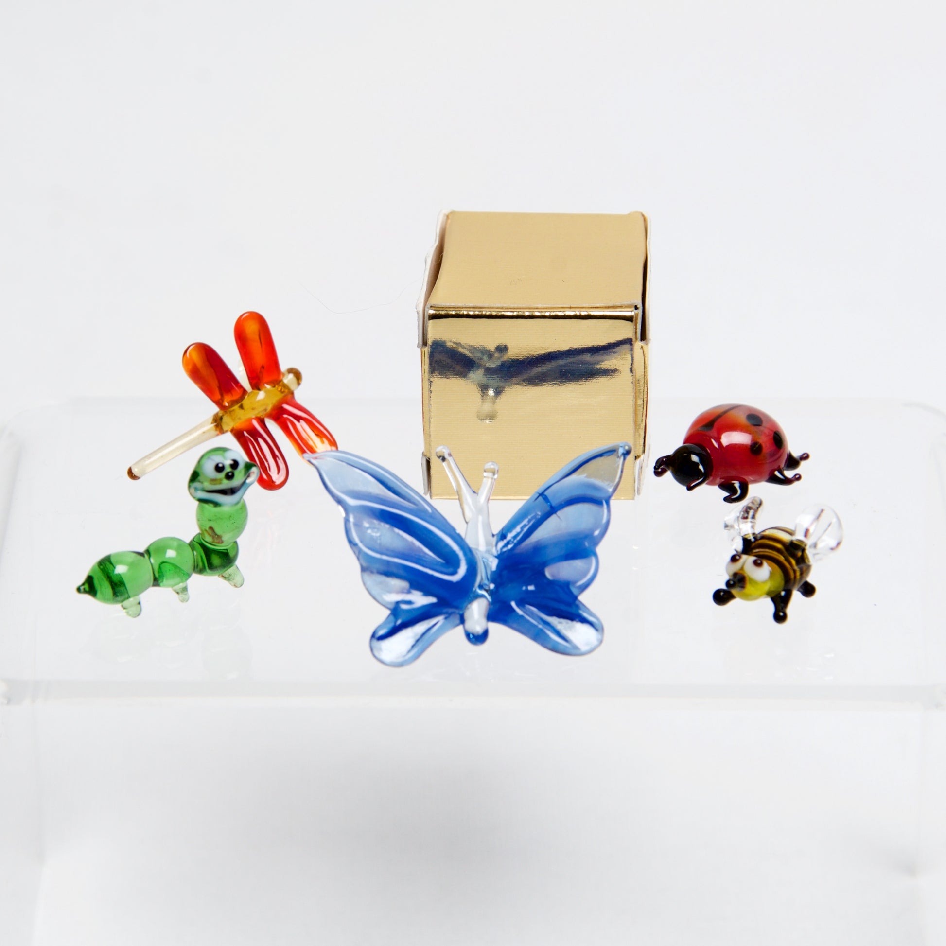 Bugs & Slugs Micro blown glass figurines w/ box. - © Blue Pomegranate Gallery