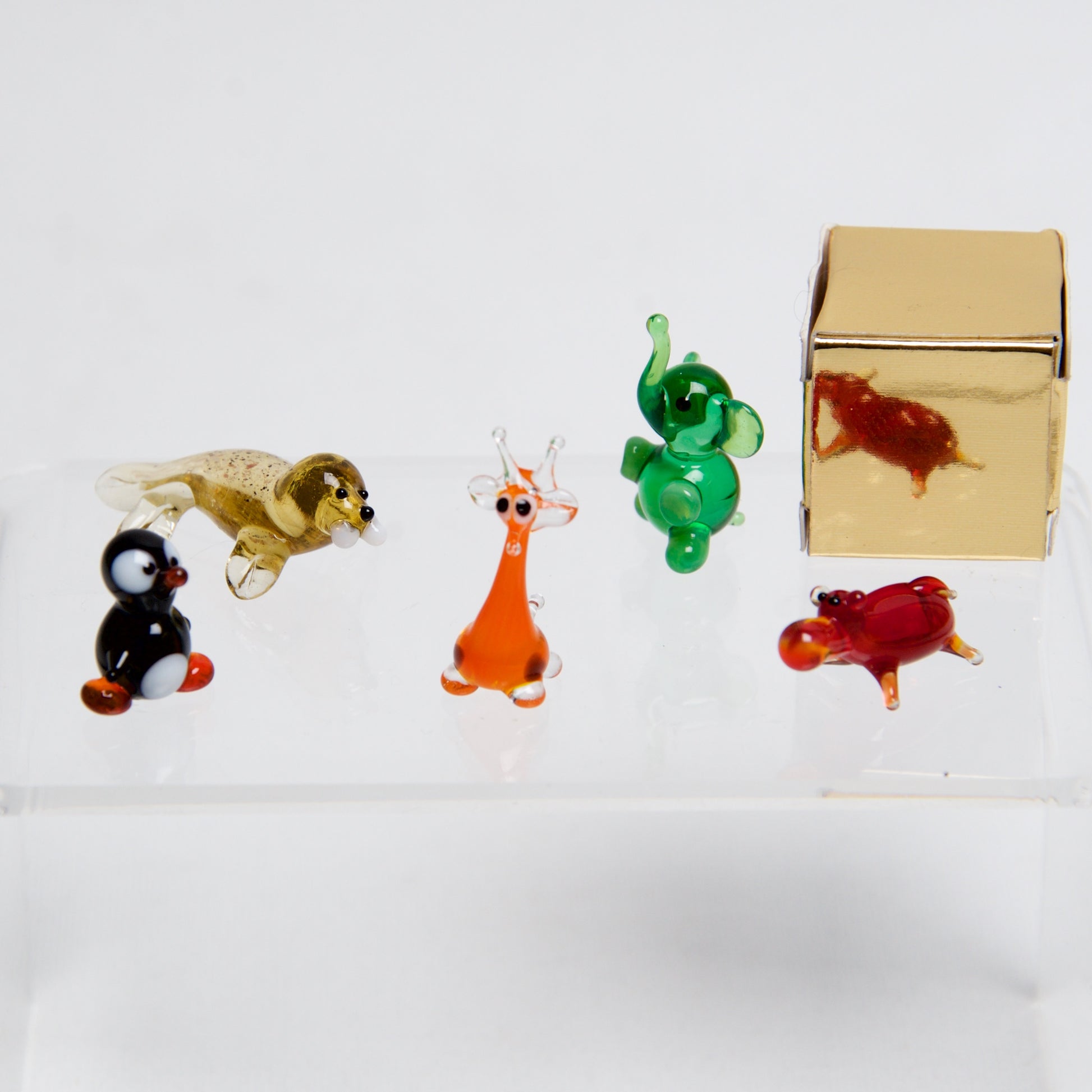 Zoo Micro blown glass figurines w/ box. - © Blue Pomegranate Gallery