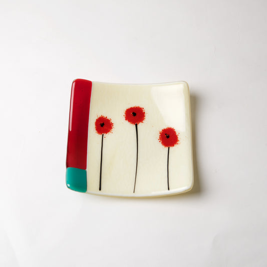 Red Poppy Dish by Lisa Becker - © Blue Pomegranate Gallery