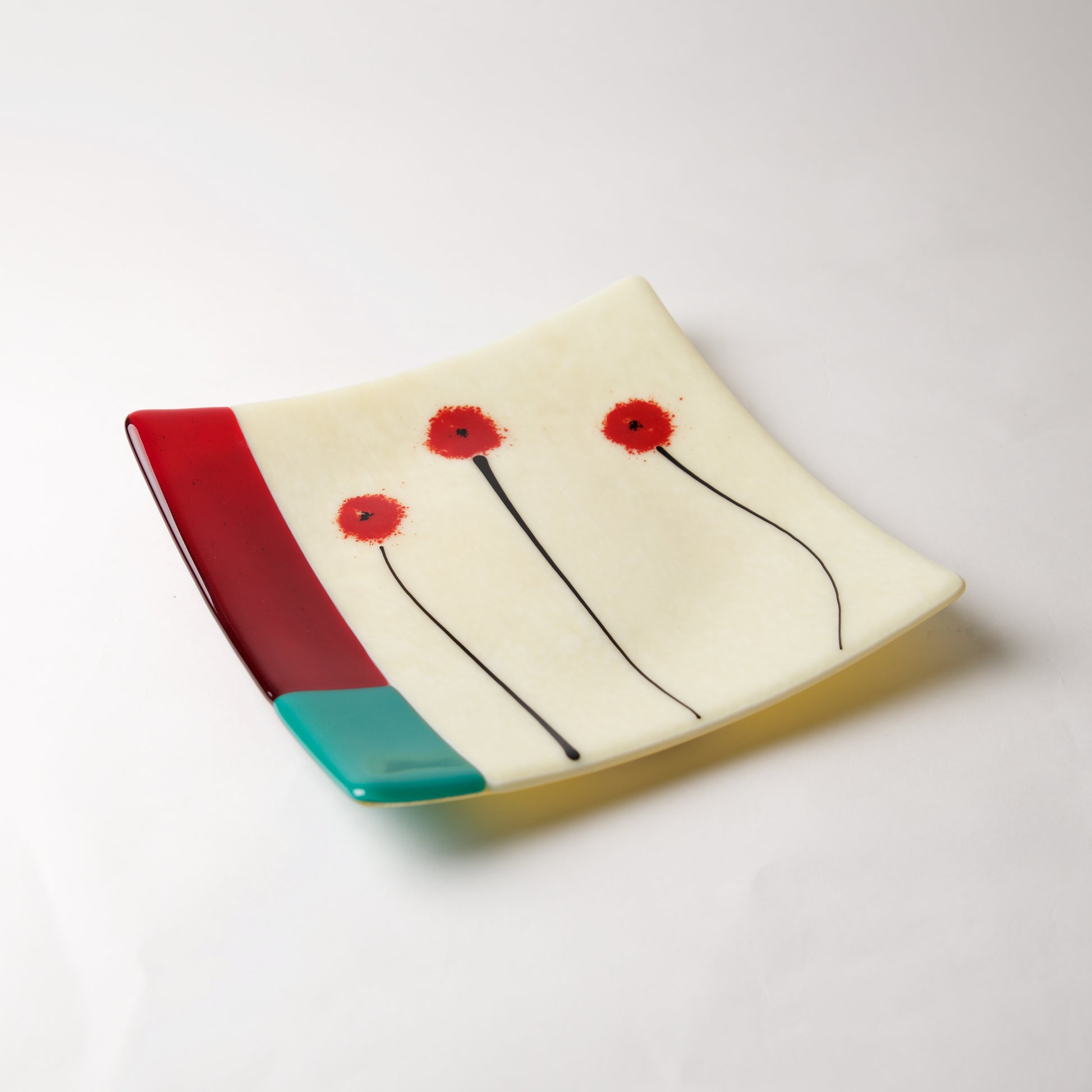 Red Poppy Dish by Lisa Becker - © Blue Pomegranate Gallery