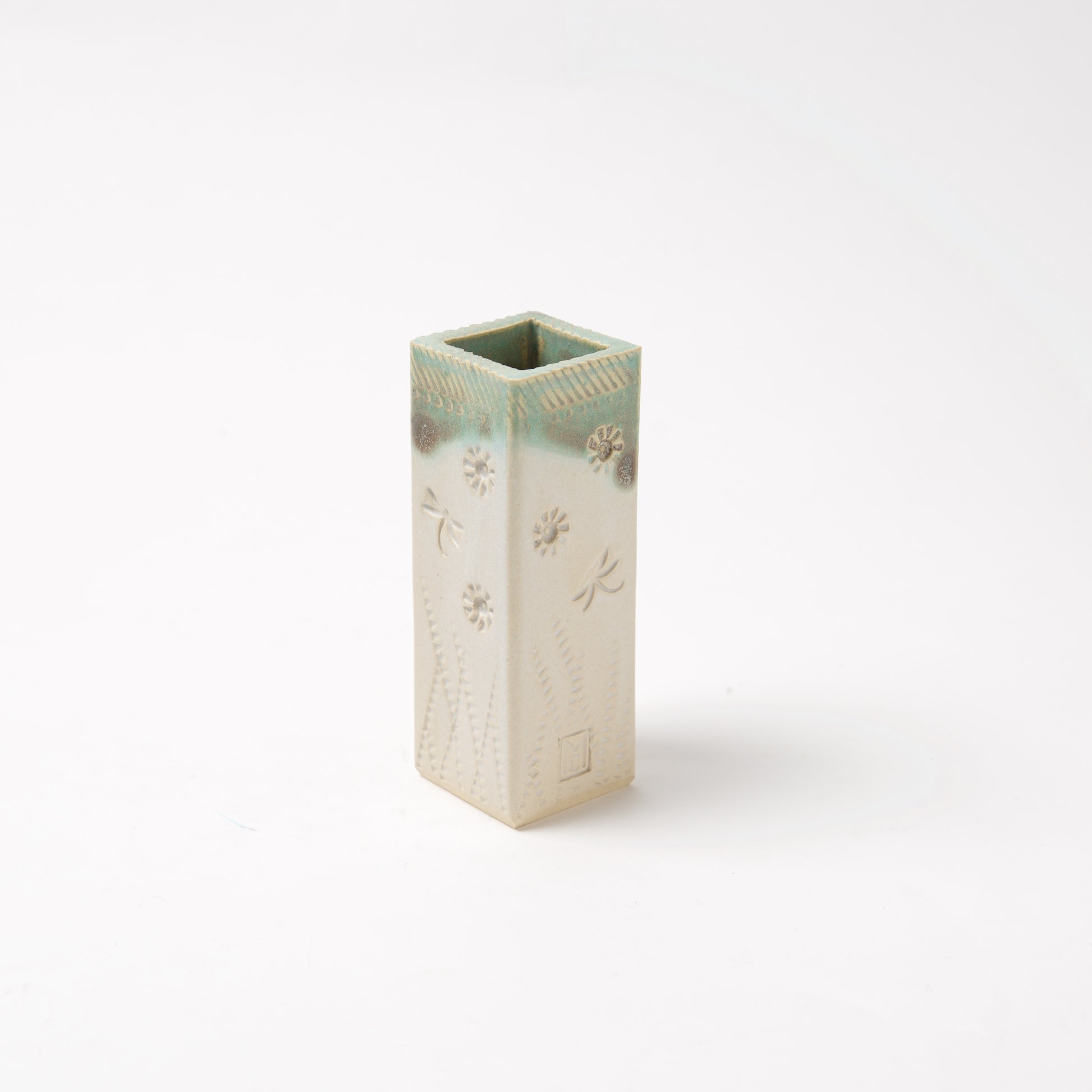 Short Square Bud Vase -by Michael Macone - © Blue Pomegranate Gallery