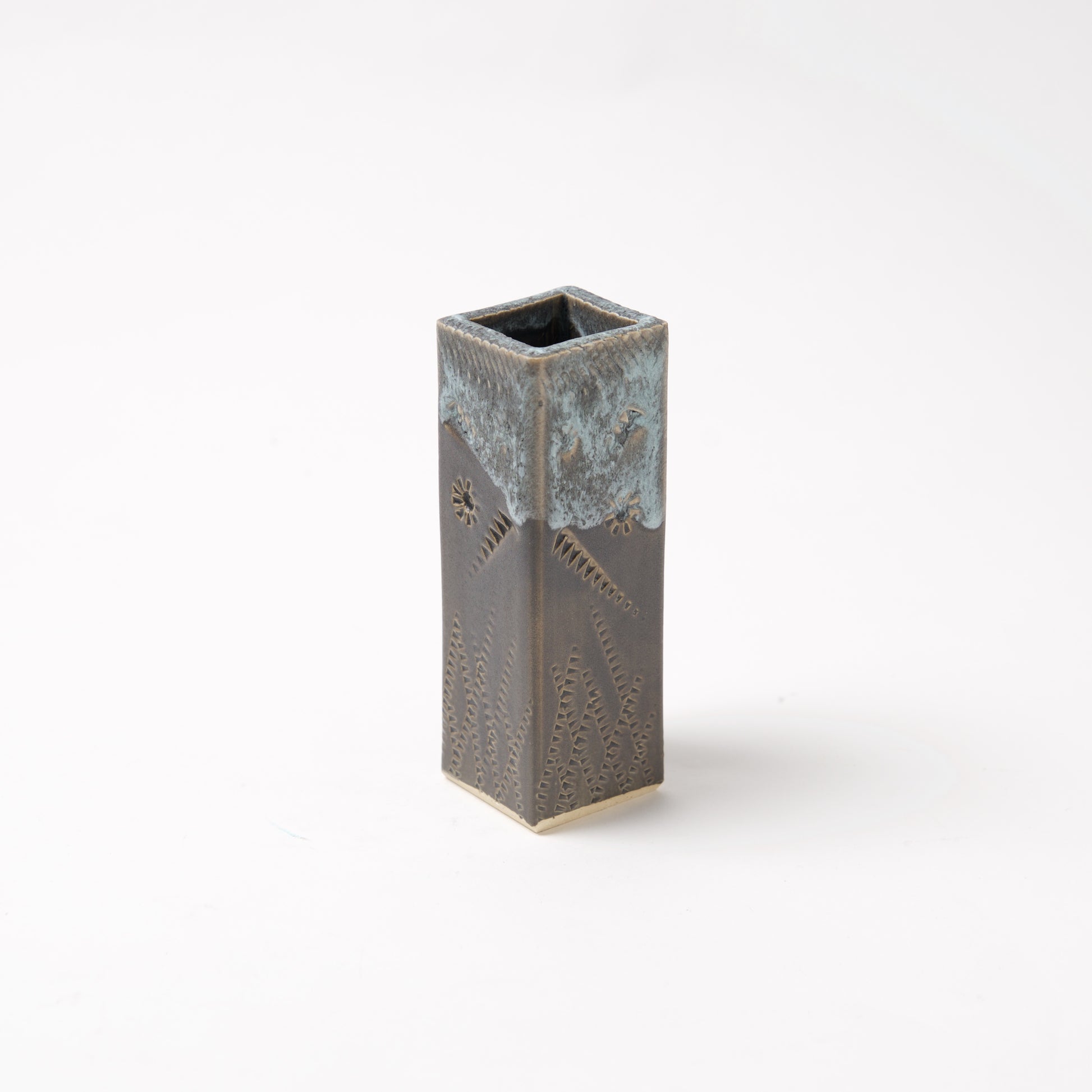 Short Square Bud Vase -by Michael Macone - © Blue Pomegranate Gallery