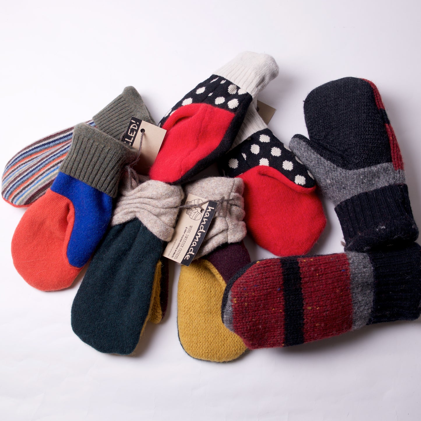 Wool Sweater Upcycled Mittens by Elaine Olson - © Blue Pomegranate Gallery