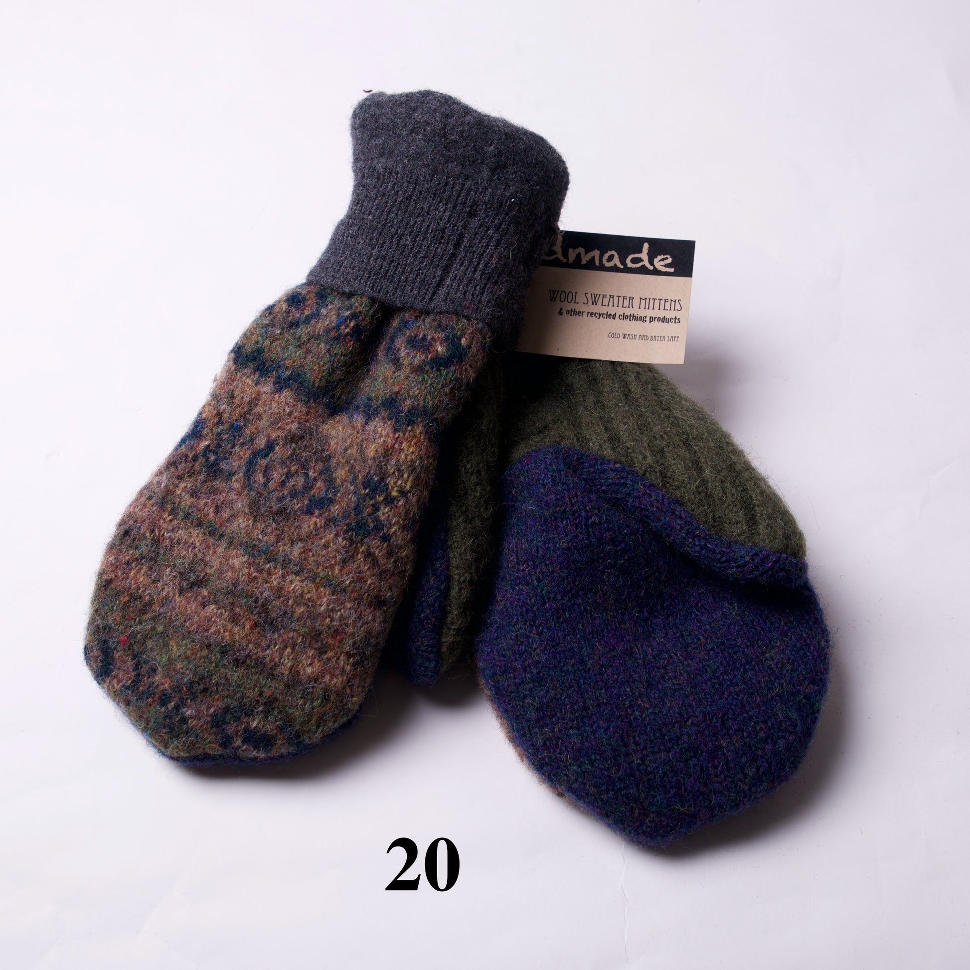 Wool Sweater Upcycled Mittens by Elaine Olson - © Blue Pomegranate Gallery