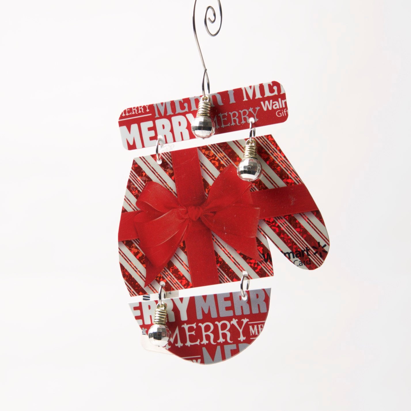 Mitten Ornament from recycled Giftcards - © Blue Pomegranate Gallery