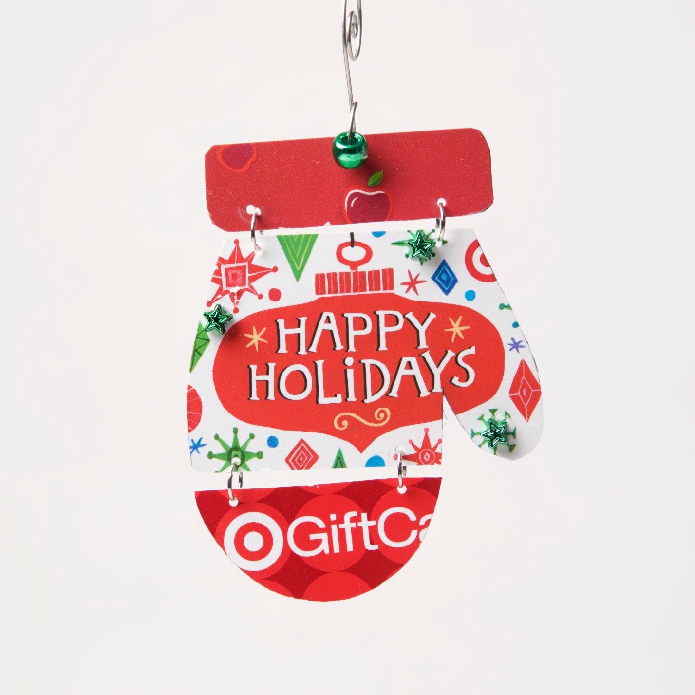 Mitten Ornament from recycled Giftcards - © Blue Pomegranate Gallery