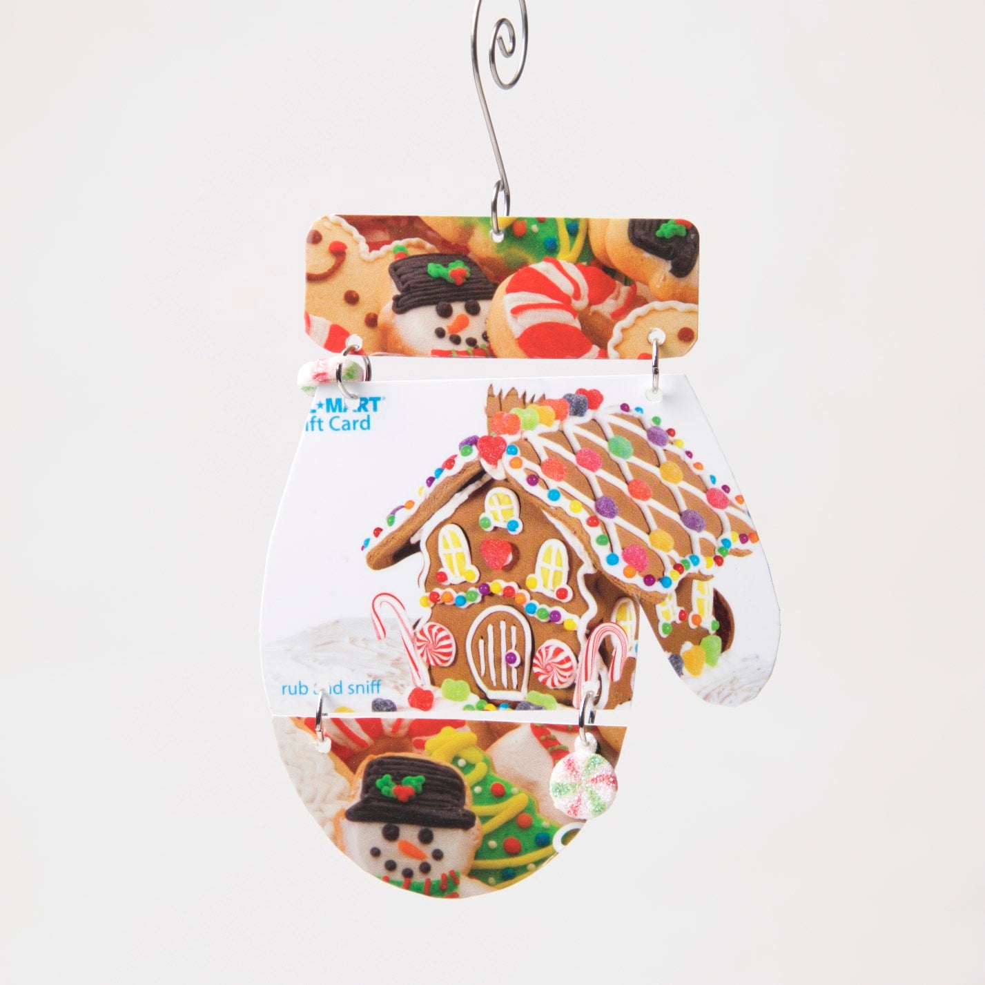 Mitten Ornament from recycled Giftcards - © Blue Pomegranate Gallery