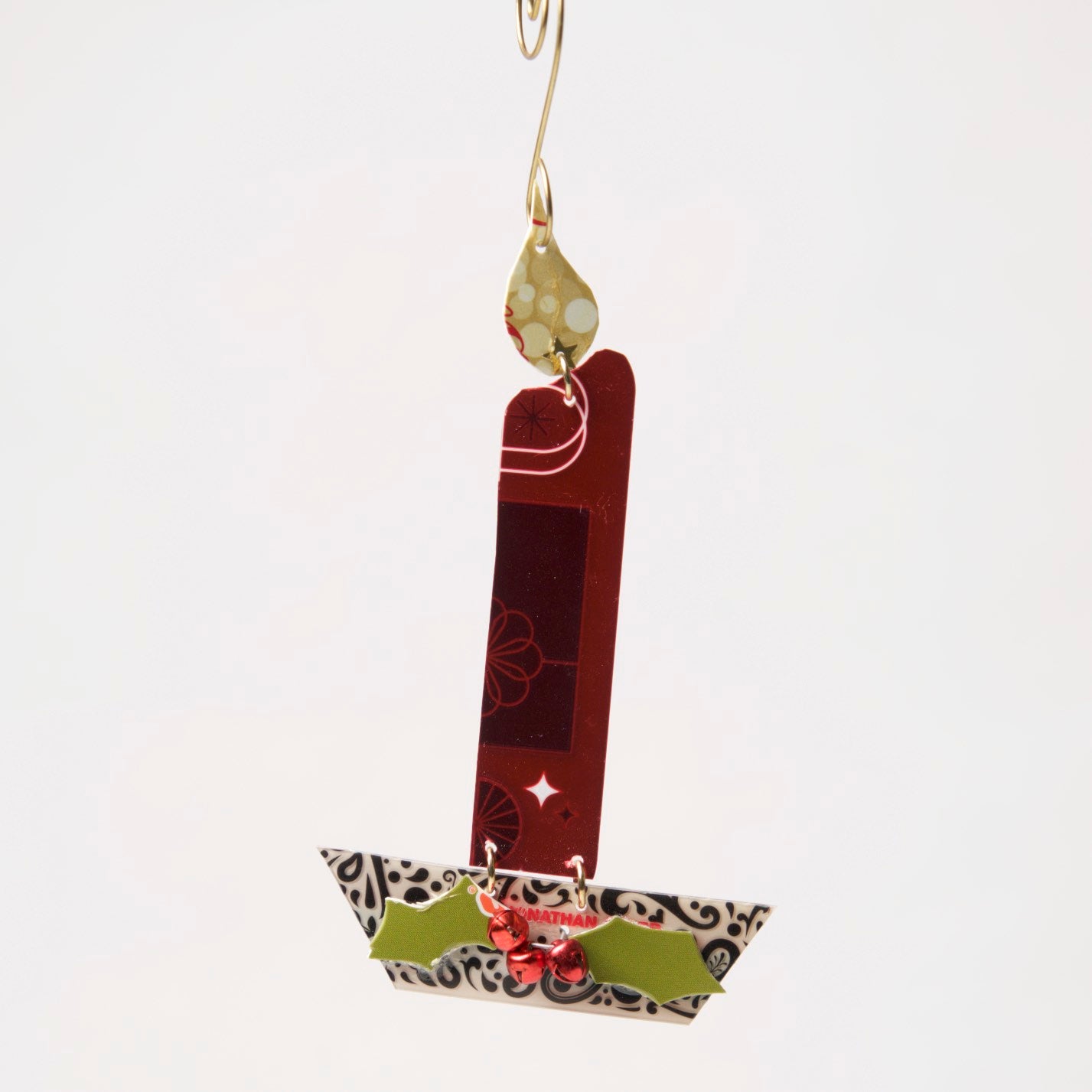 Candle Ornament from recycled Giftcards - © Blue Pomegranate Gallery