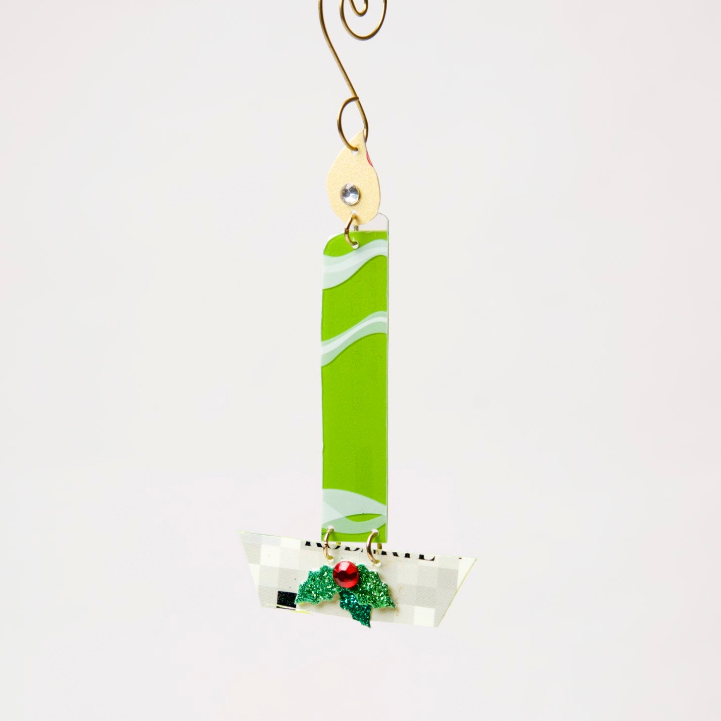 Candle Ornament from recycled Giftcards - © Blue Pomegranate Gallery