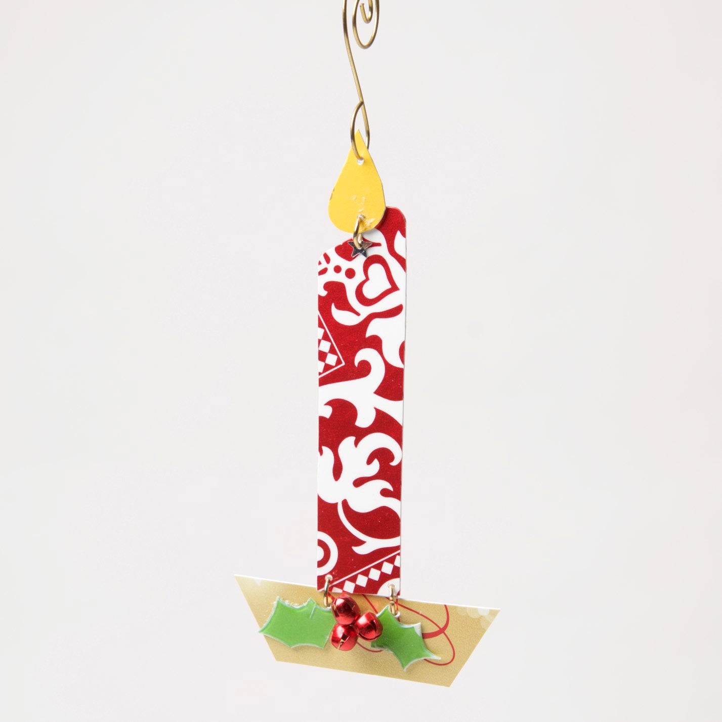 Candle Ornament from recycled Giftcards - © Blue Pomegranate Gallery