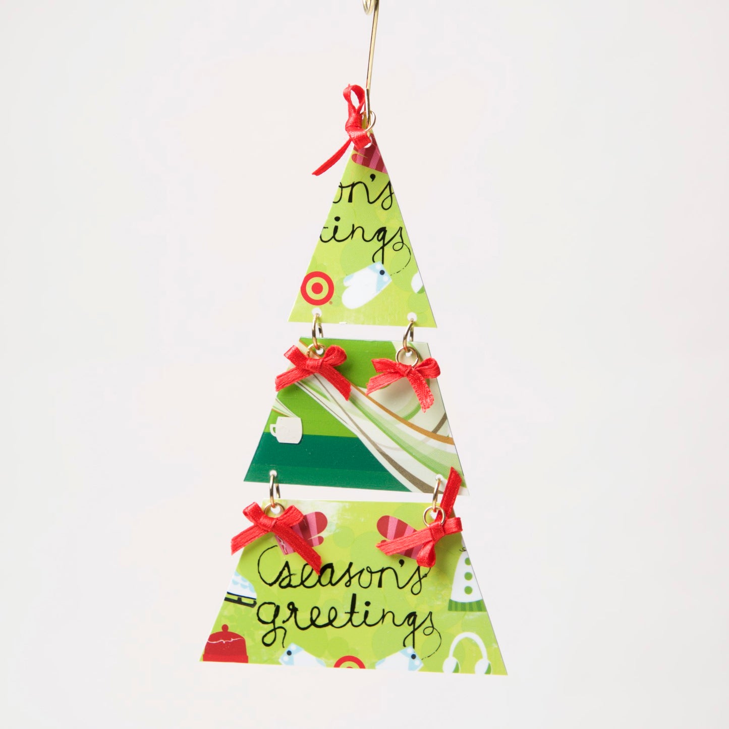Tree Ornament from recycled Giftcards - © Blue Pomegranate Gallery