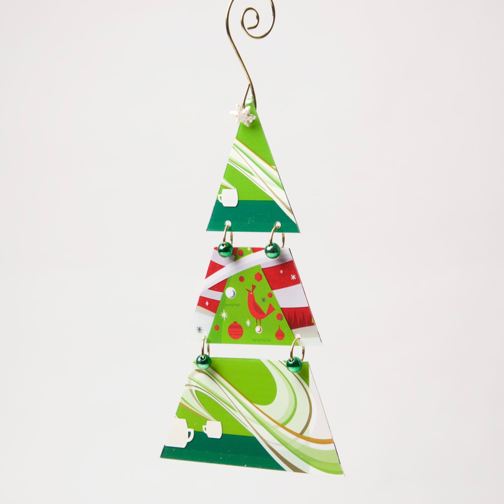 Tree Ornament from recycled Giftcards - © Blue Pomegranate Gallery