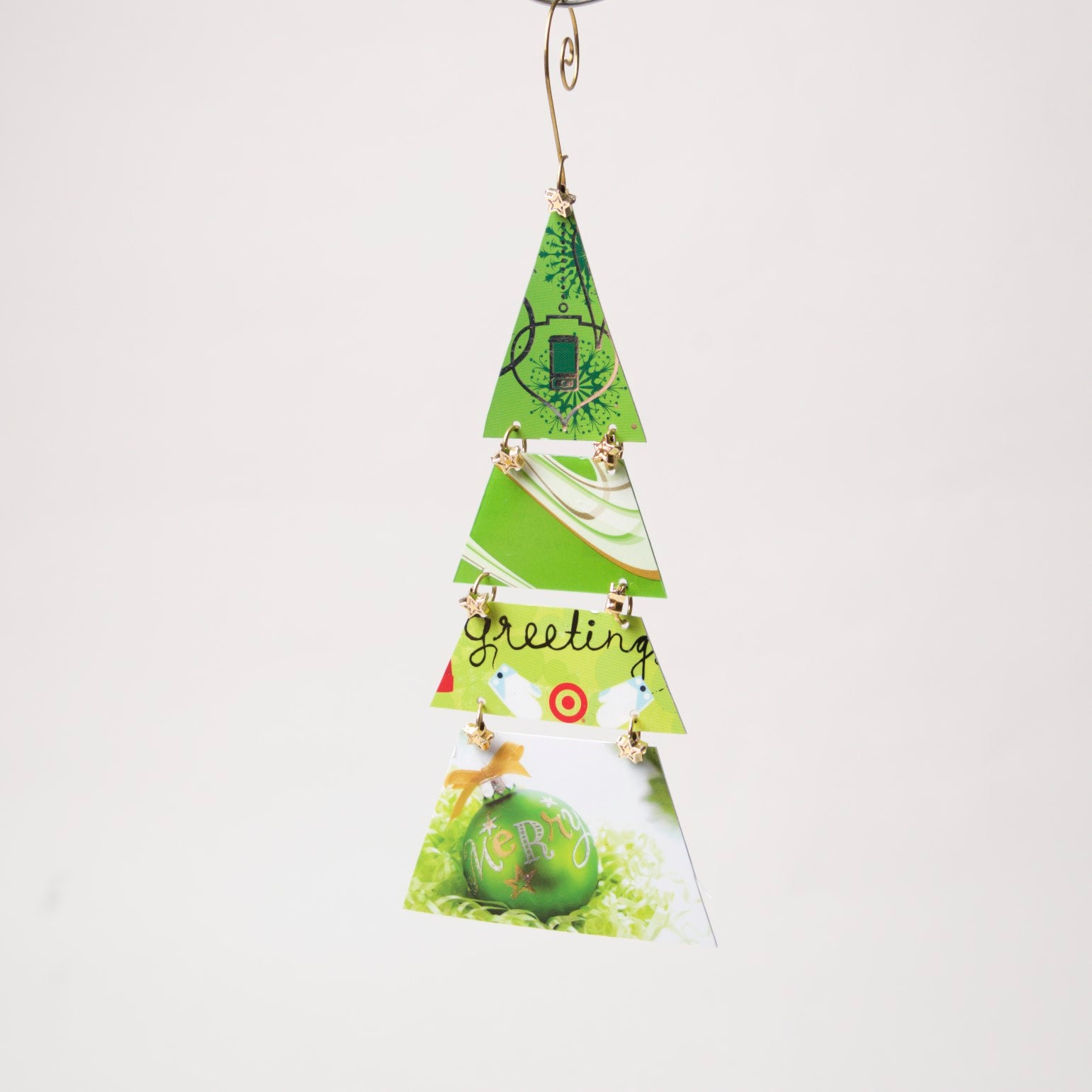 Tree Ornament from recycled Giftcards - © Blue Pomegranate Gallery