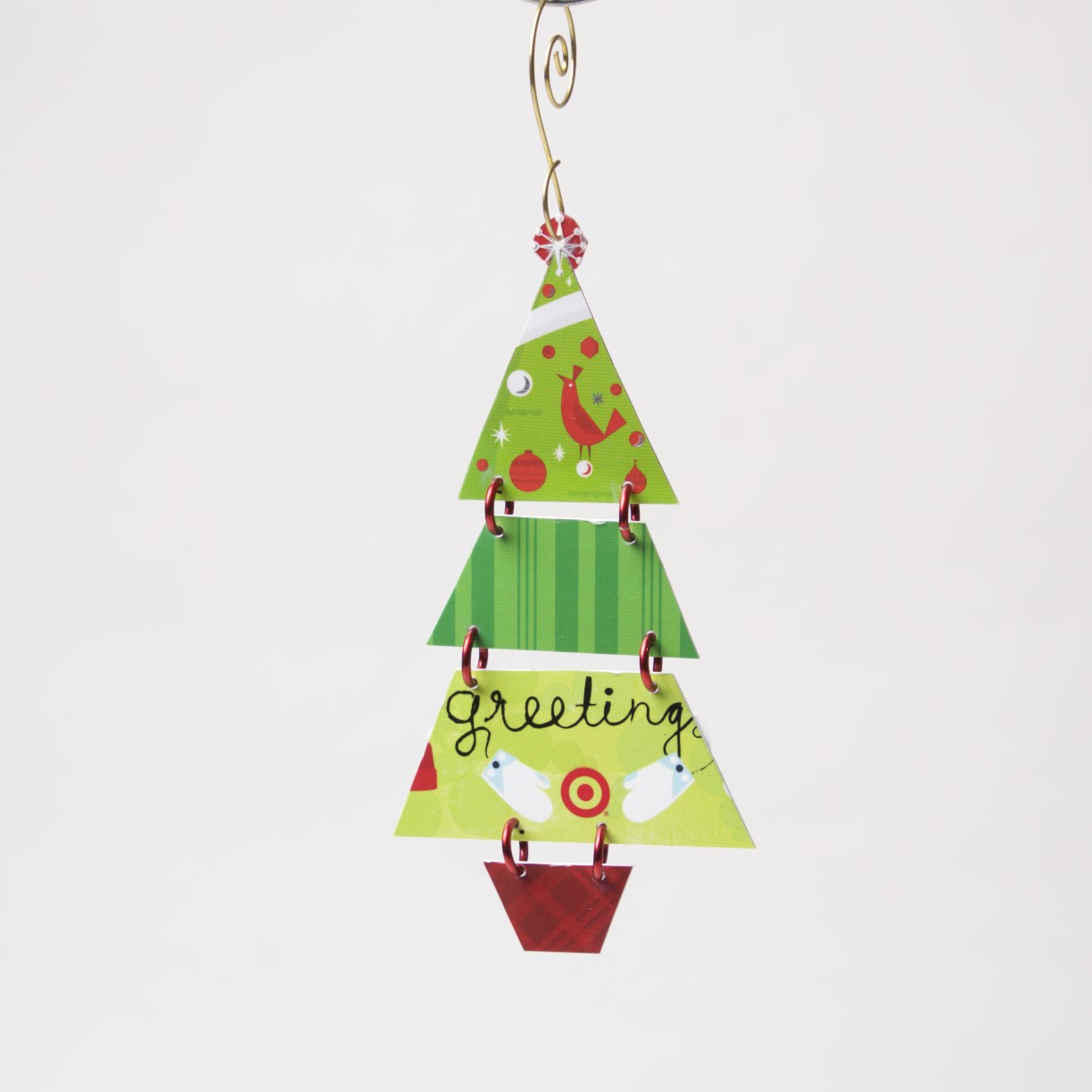 Tree Ornament from recycled Giftcards - © Blue Pomegranate Gallery