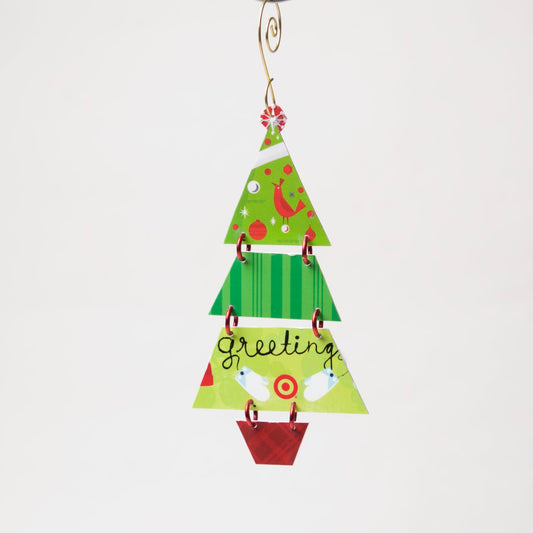 Tree Ornament from recycled Giftcards - © Blue Pomegranate Gallery