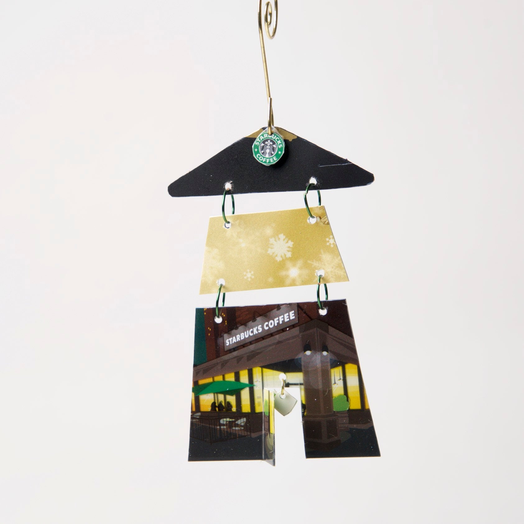 House Ornament from recycled Giftcards - © Blue Pomegranate Gallery