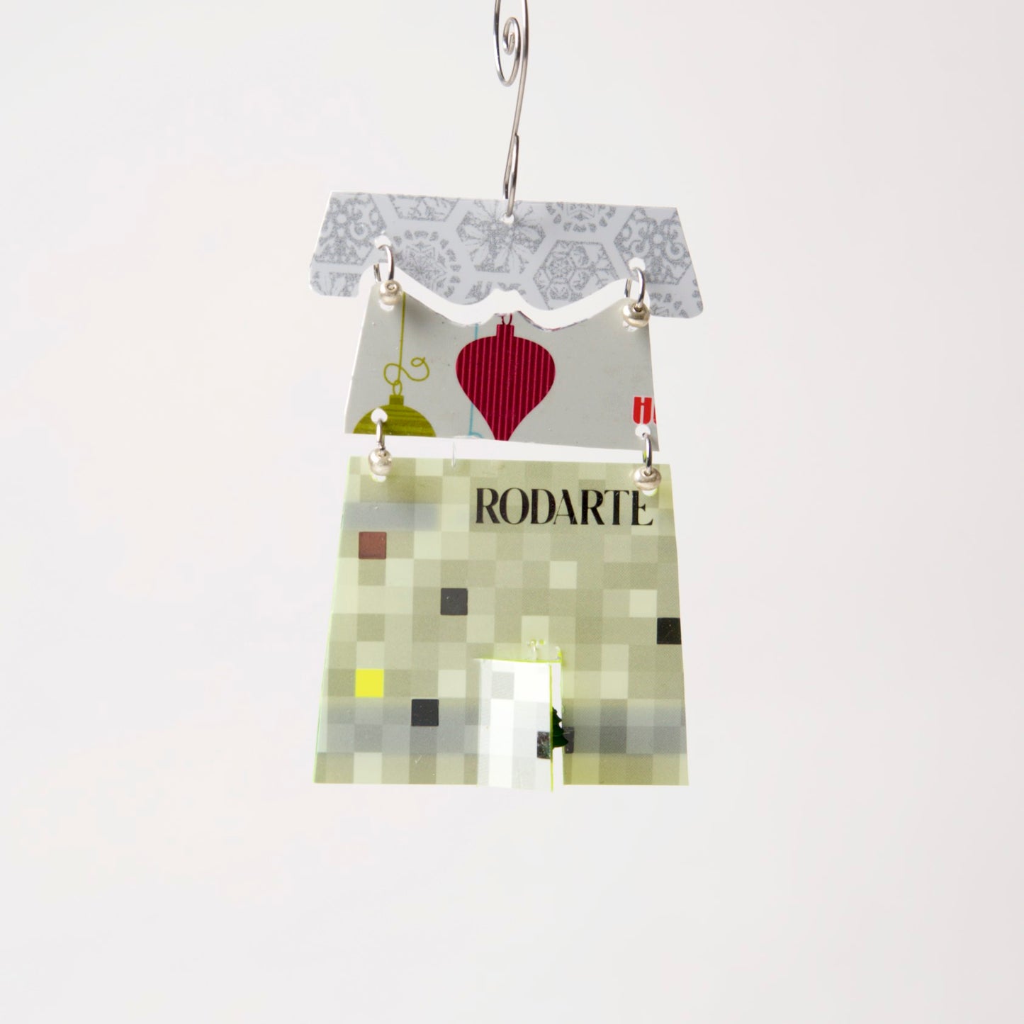 House Ornament from recycled Giftcards - © Blue Pomegranate Gallery