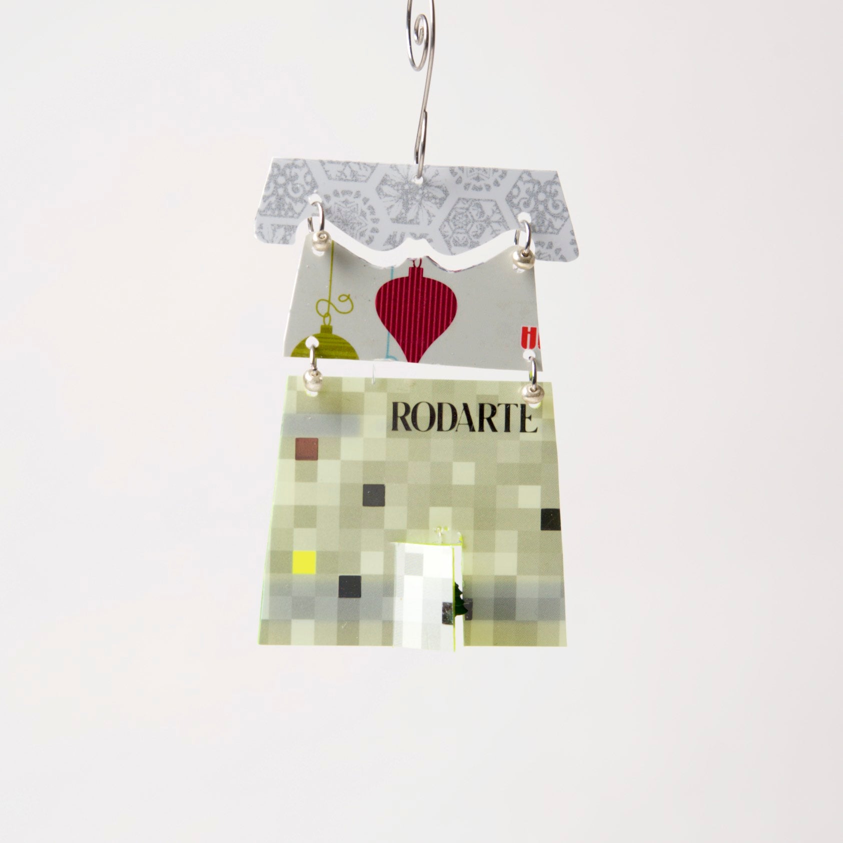 House Ornament from recycled Giftcards - © Blue Pomegranate Gallery