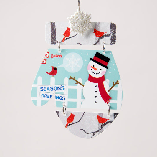 Mitten Ornament from recycled Giftcards - © Blue Pomegranate Gallery