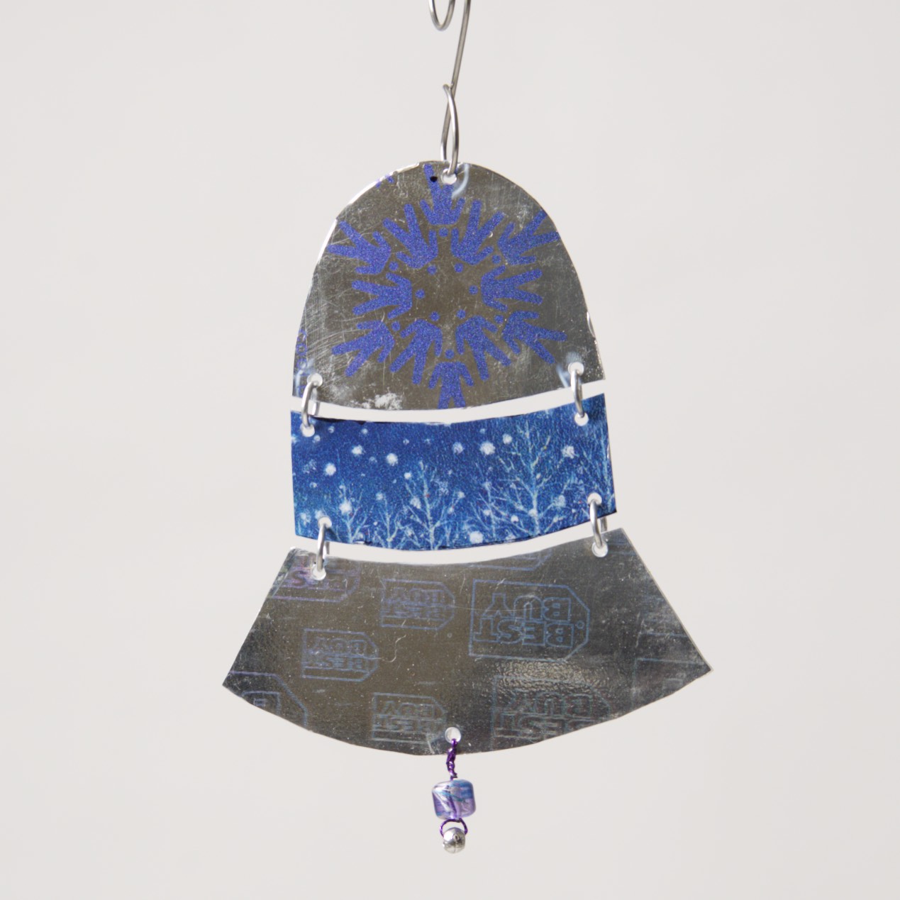 Bell Ornament from recycled Giftcards - © Blue Pomegranate Gallery