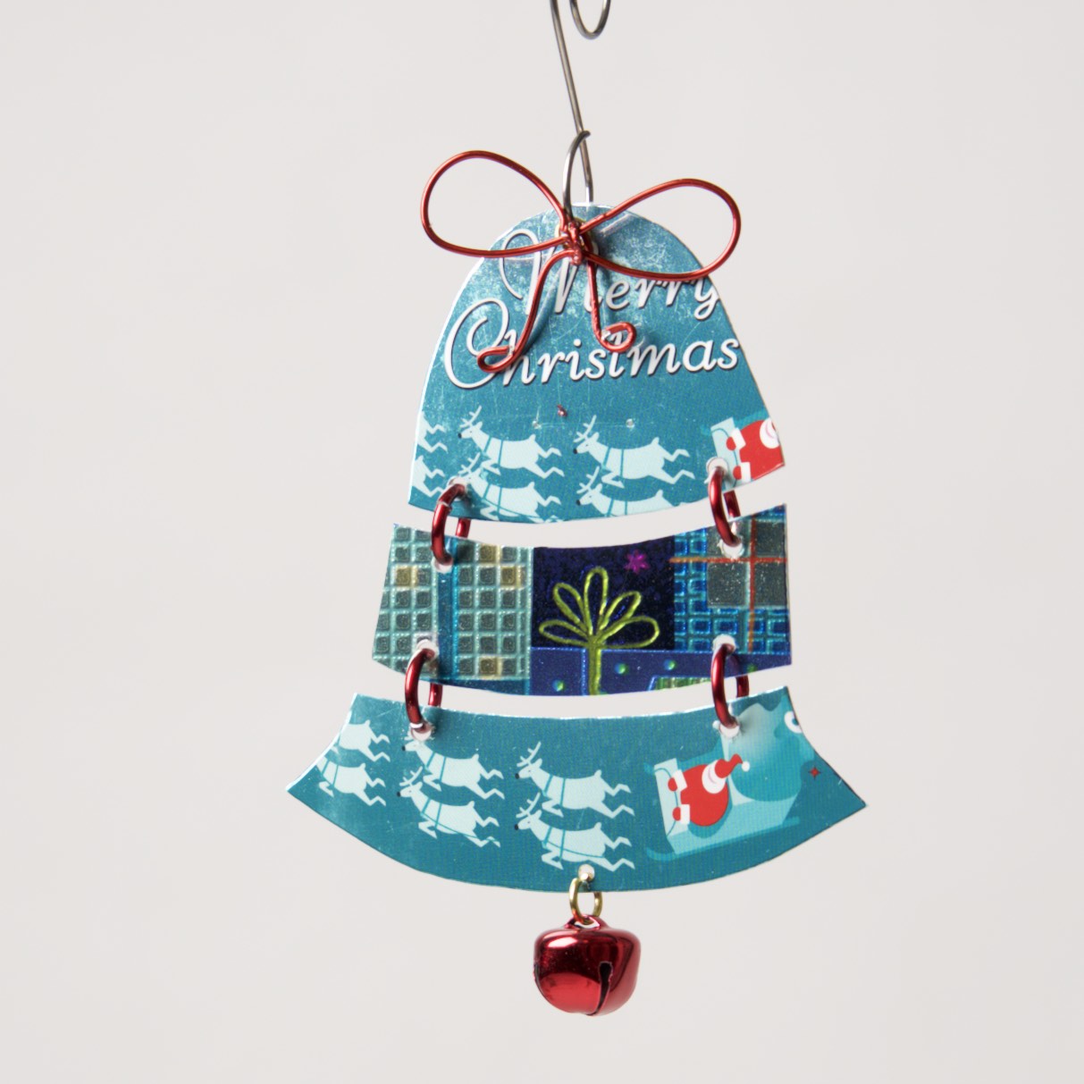 Bell Ornament from recycled Giftcards - © Blue Pomegranate Gallery