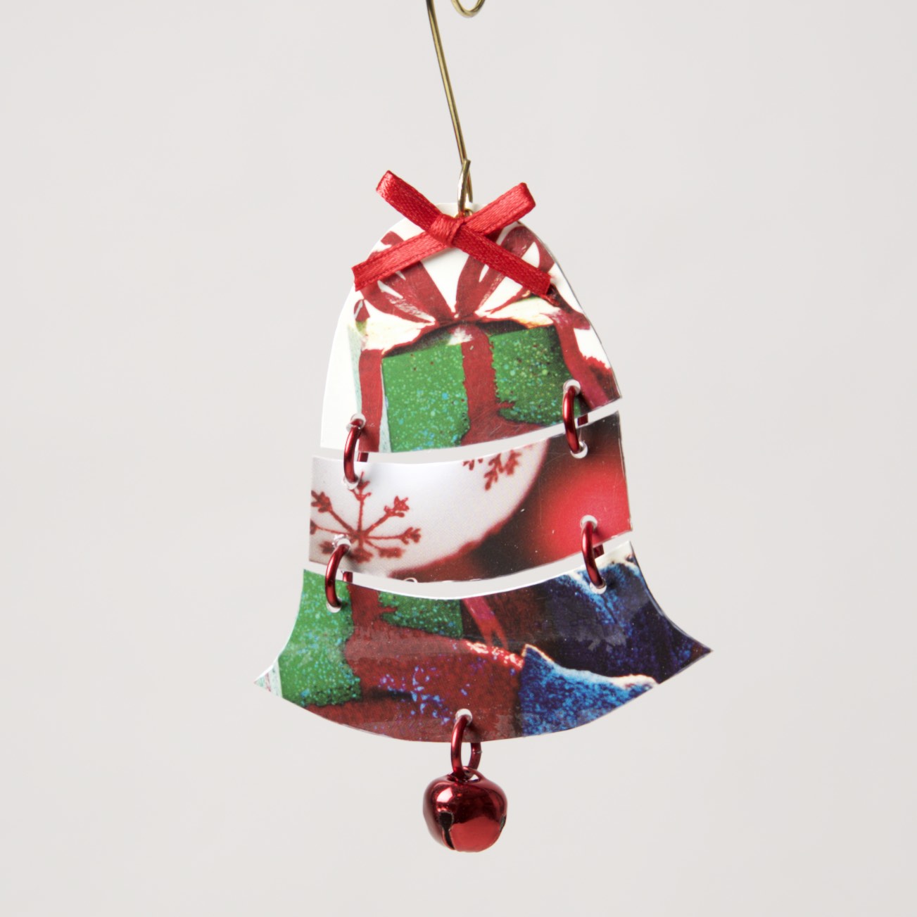 Bell Ornament from recycled Giftcards - © Blue Pomegranate Gallery