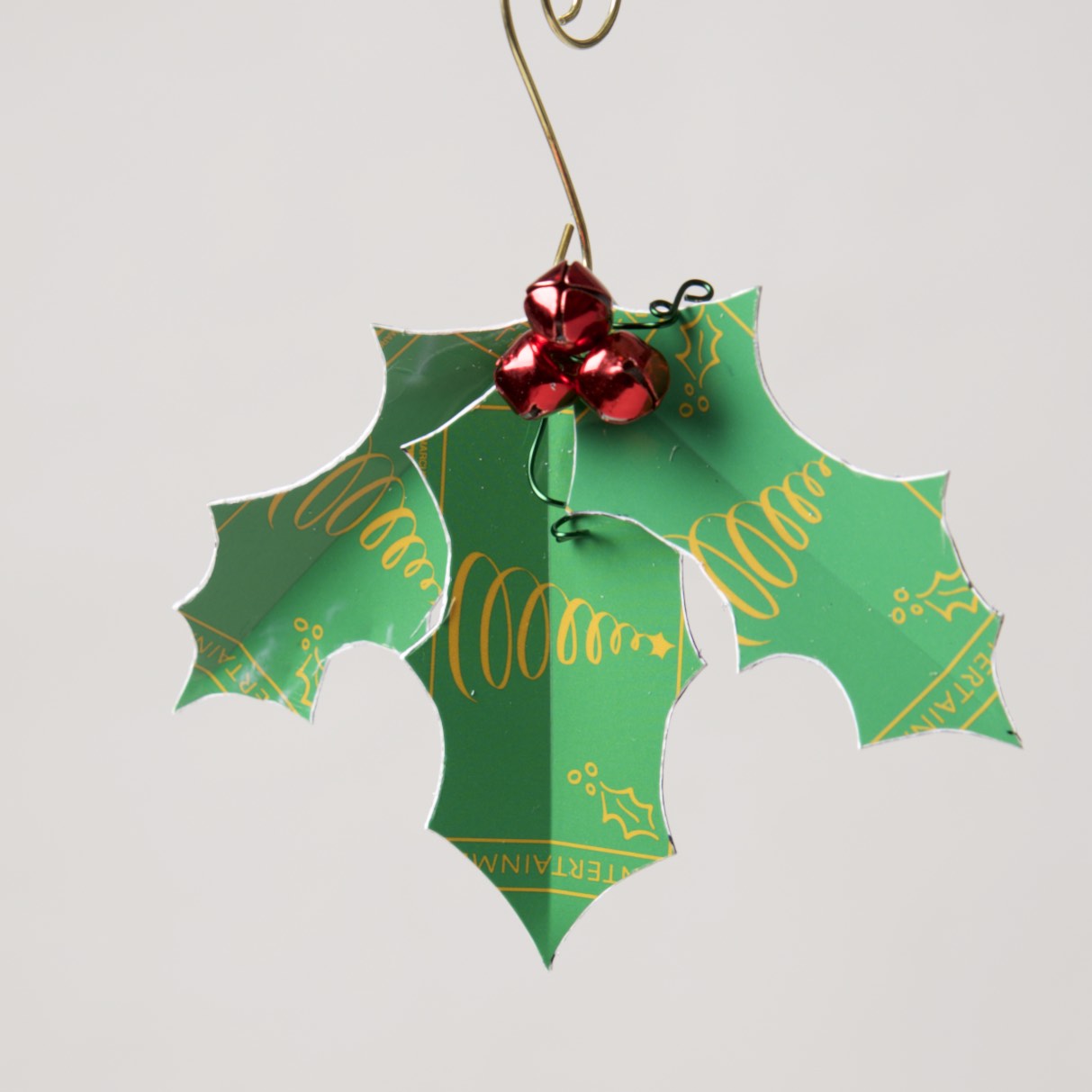 Holly Ornament from recycled Giftcards - © Blue Pomegranate Gallery
