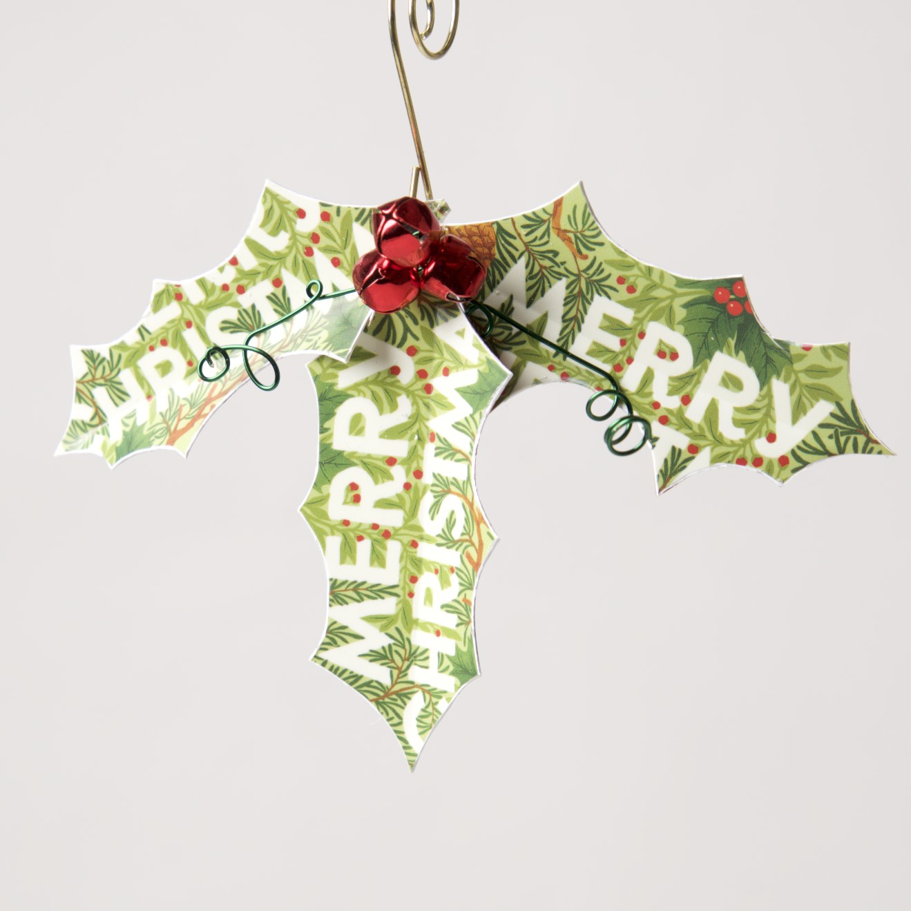 Holly Ornament from recycled Giftcards - © Blue Pomegranate Gallery
